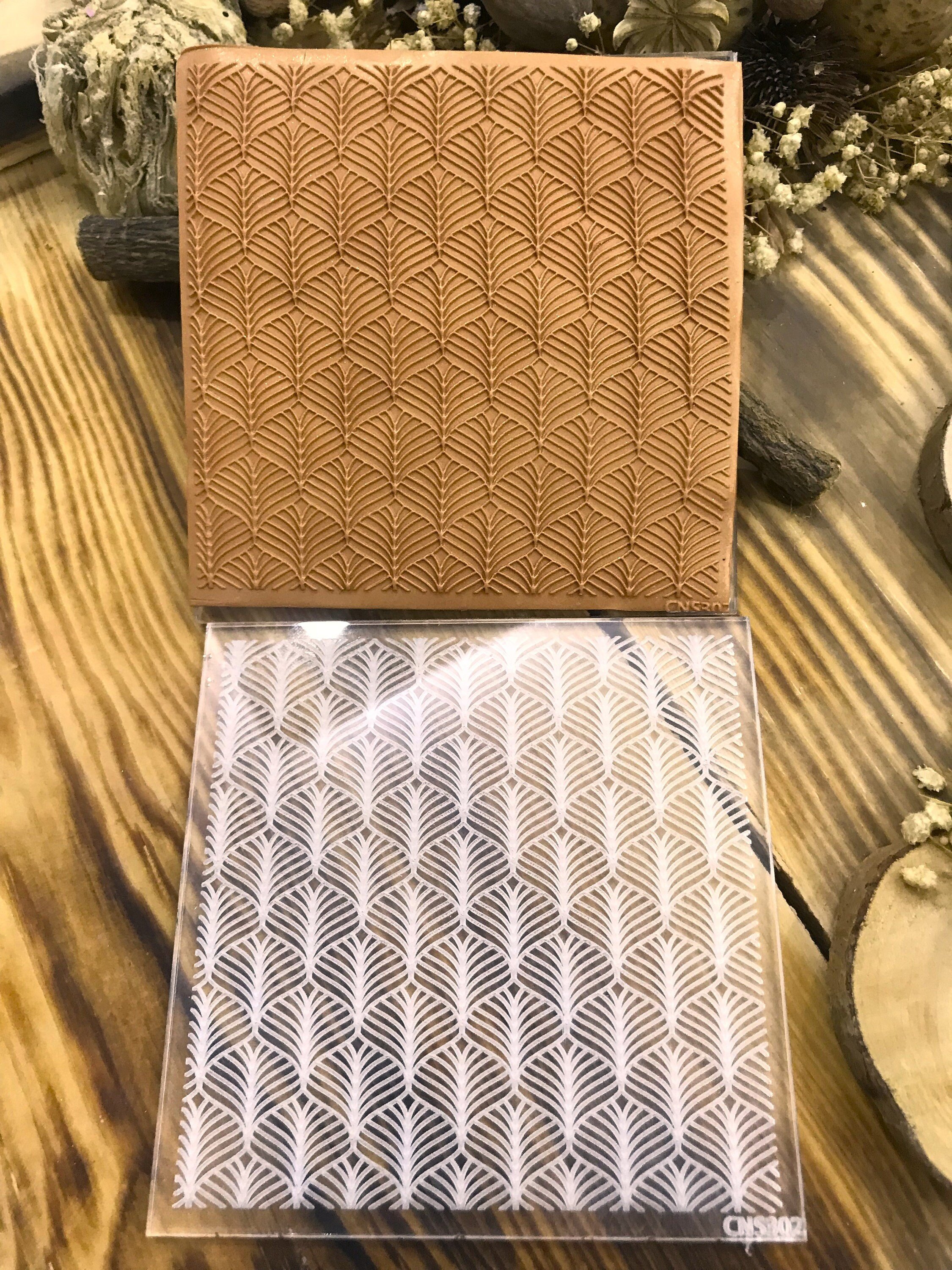 Seamless Acrylic Texture Tile, 10*10cm size,Polymer Clay Embossing Stamp,  Texture Plaque,Texture Tile,Fimo, Sculpey, Cernit