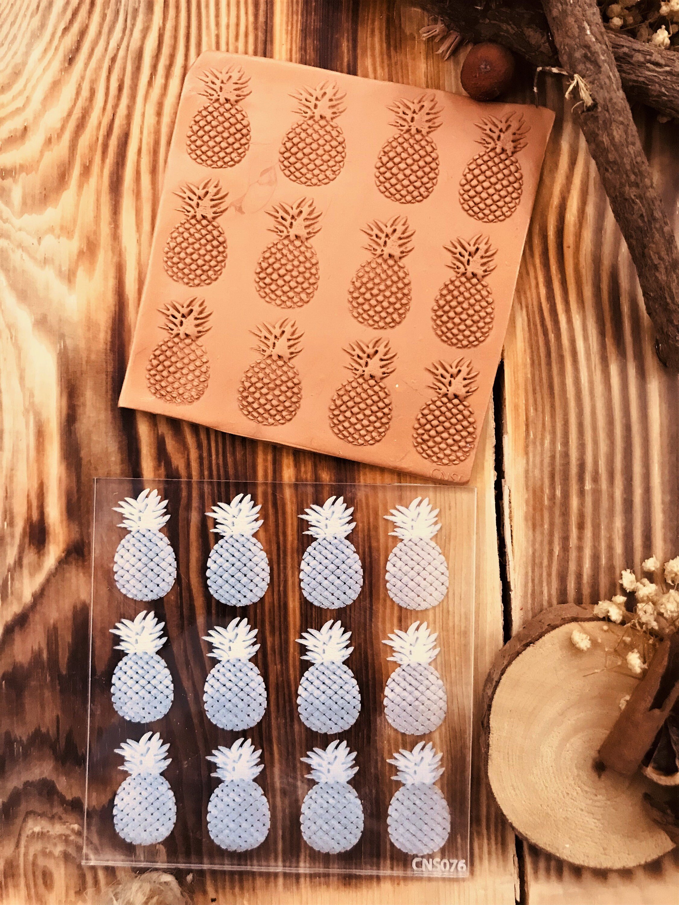 Pineapple Acrylic Texture Stamp, Polymer Clay Debossing Stamp, Clay Tool, Texture Sheet, Pottery Tools, Ceramic Supplies, Texture Plate