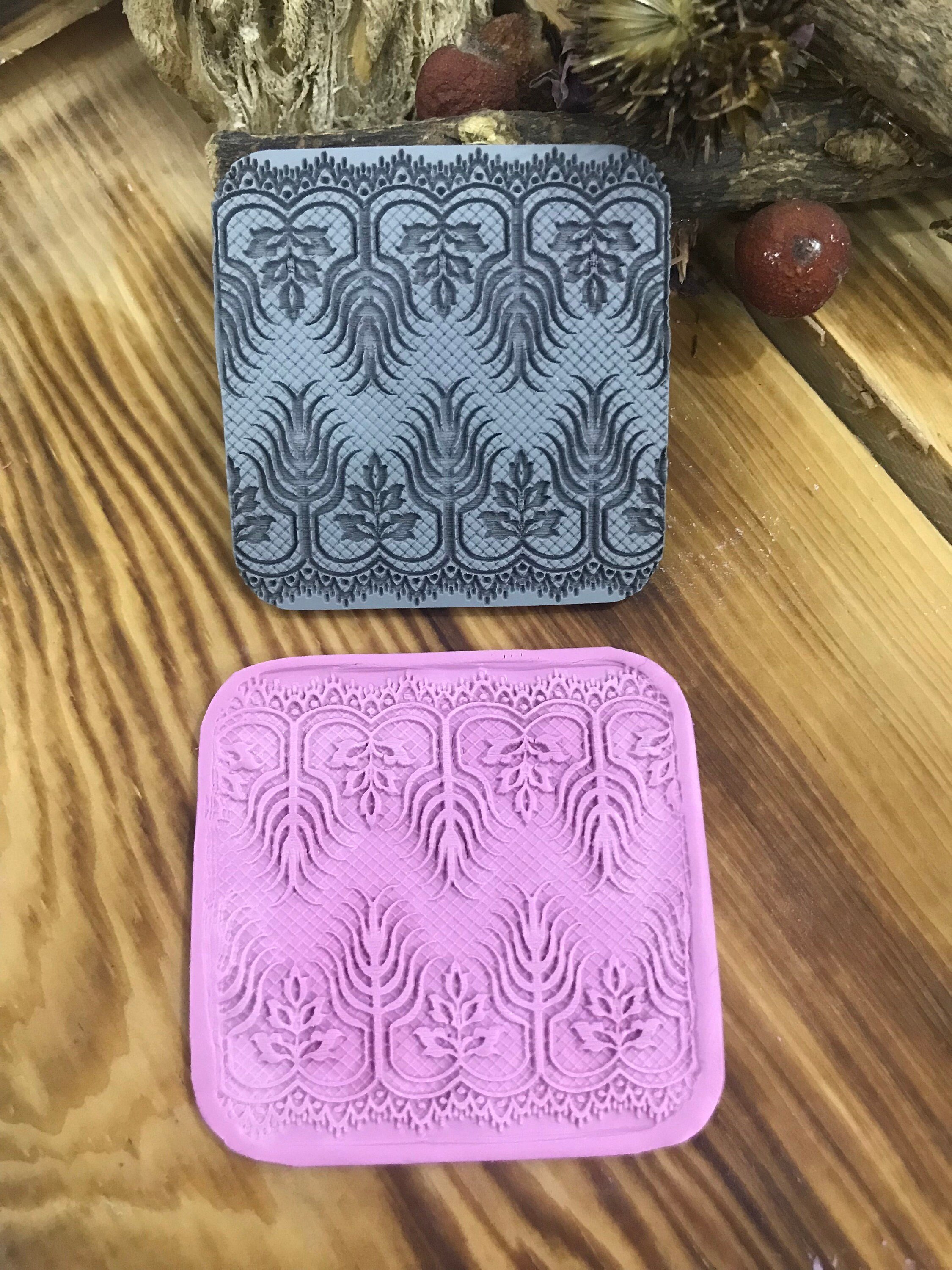 Baroque Pattern Rubber Texture Mat⎥Polymer Clay Tools⎥Earring Making⎥Hand Roller⎥Clay Texture Tool⎥Jewellery Tools
