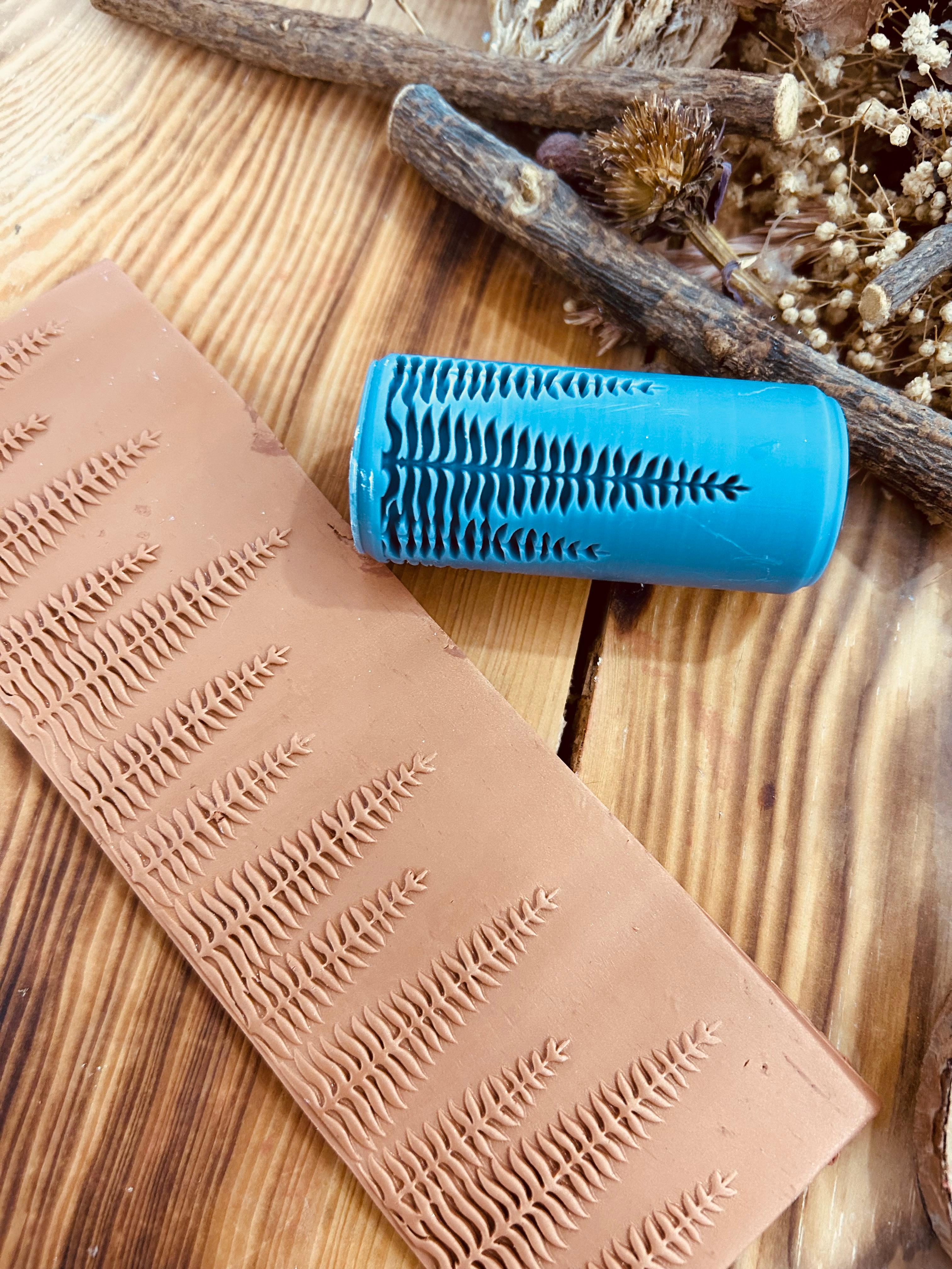 Forest Patterned 7cm High Roller, Embossing Texture Roller, DIY tool, Polymer Clay, Ceramic, Sugar Dough