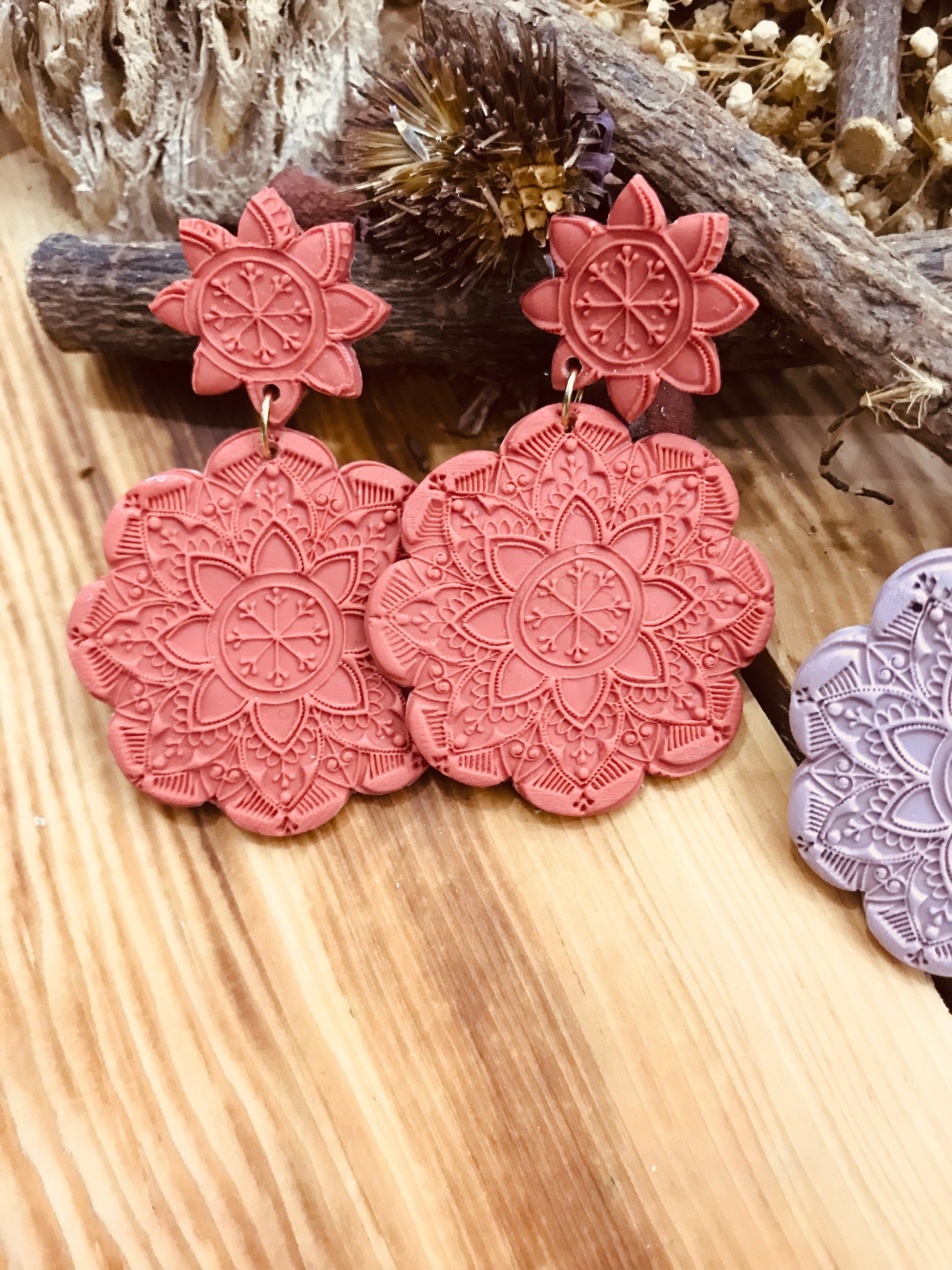 Mandala Art Deco Rubber Texture Mat 10*10Cm⎥Polymer Clay Earring⎥Clay Cutter⎥Hand Roller⎥Clay Texture Tool⎥Jewellery Tools