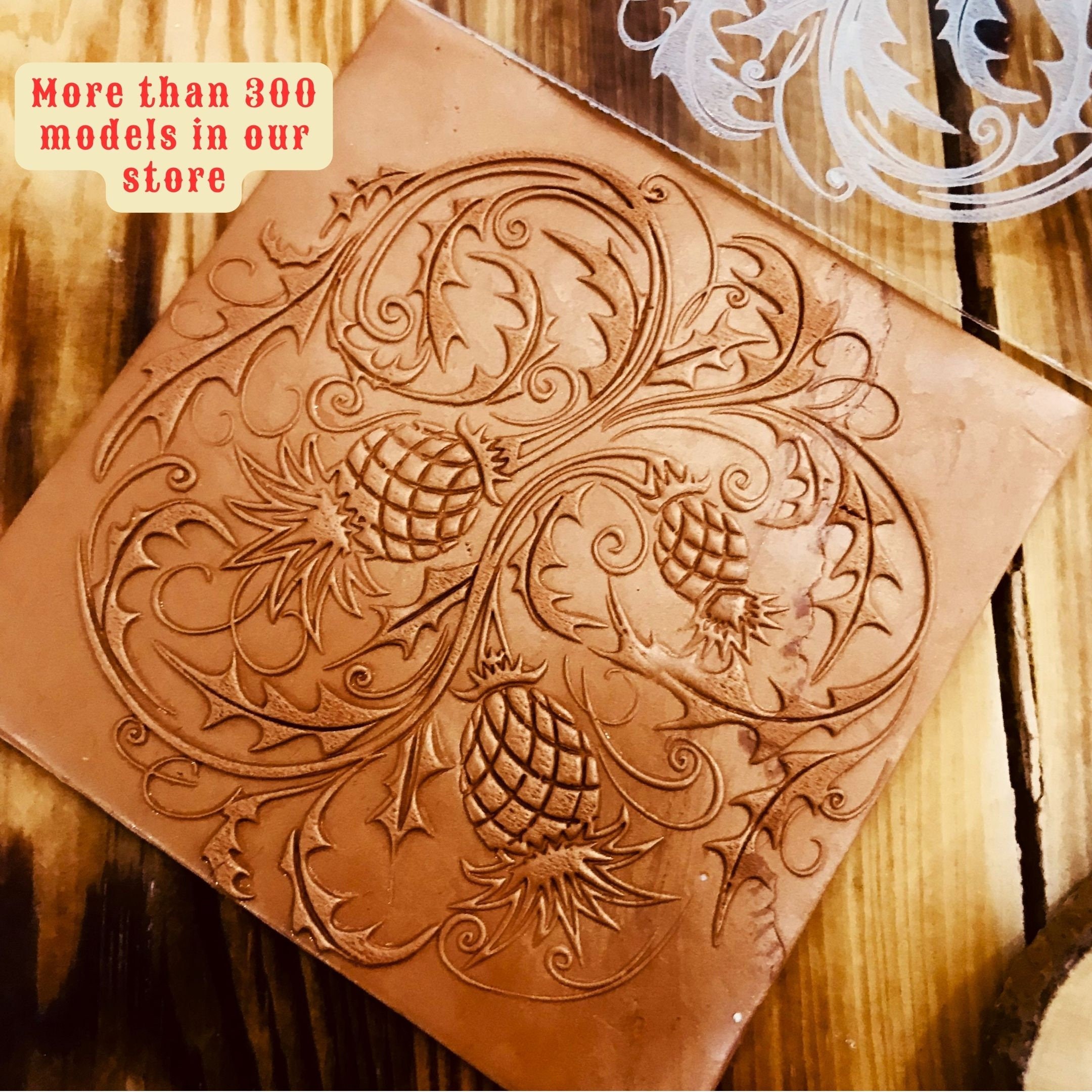 Thistle Pattern Polymer Clay And Fondant Stamp,Embossing Stamp For Polymer Clay, Ceramic , Fondant Stamp, Cookie Embosser, Stamp