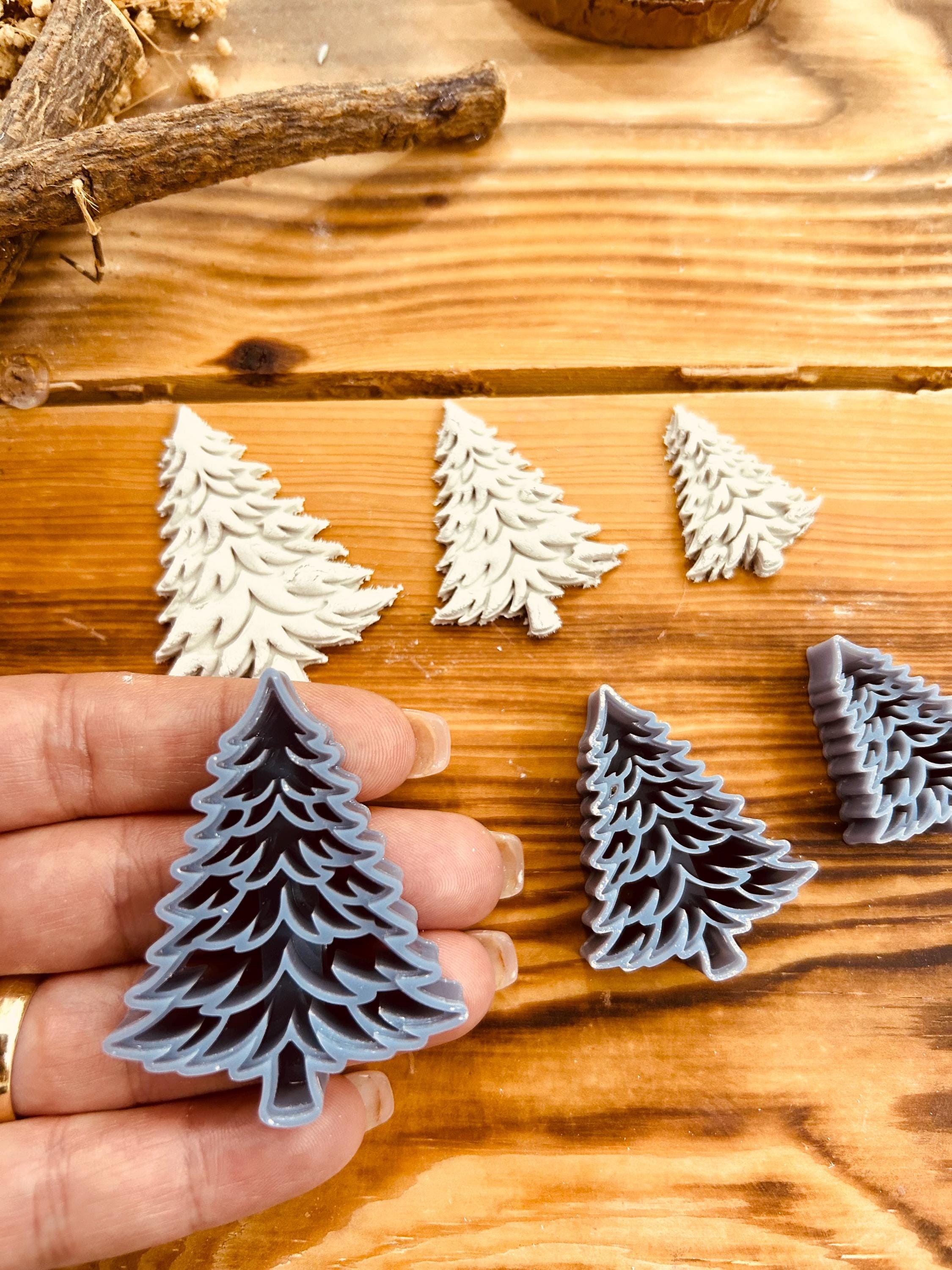 Christmas Tree Clay Cutter Set – 3D-Printed Set of 3 Sizes (5.3cm, 4.2cm, 3.2cm) for Polymer Clay, Ceramics, Cookies & Fondant
