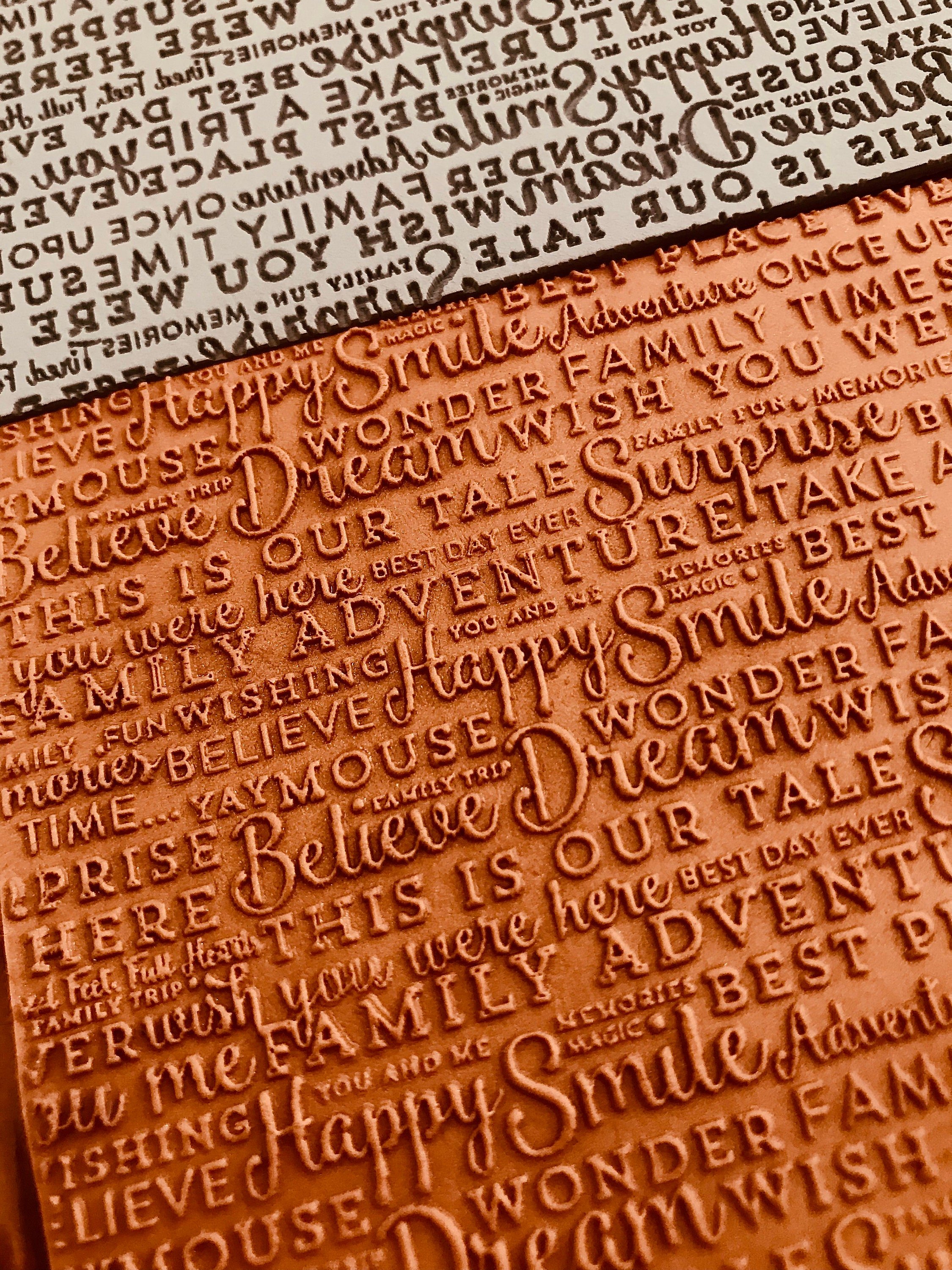 Happy Quotes Pattern Rubber Texture Mat 10*10Cm⎥Polymer Clay Tools⎥Earring Making⎥Hand Roller⎥Clay Texture Tool⎥Jewellery Tools