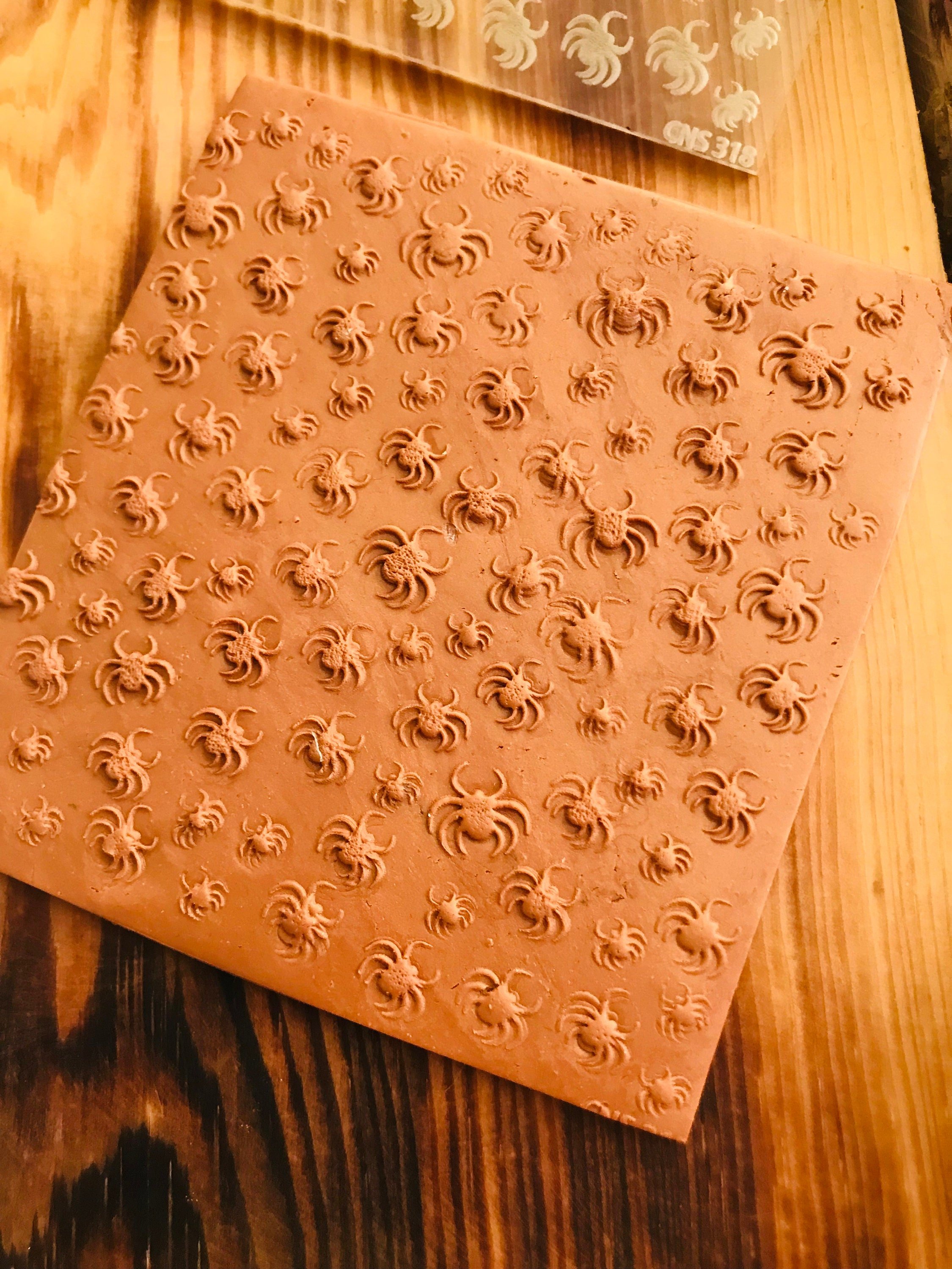 Spider Acrylic Embossing Stamp For Polymer Clay, Ceramic ,Fondant Stamp, Cookie Embosser, Cookie Stamp, Acrylic texture tool