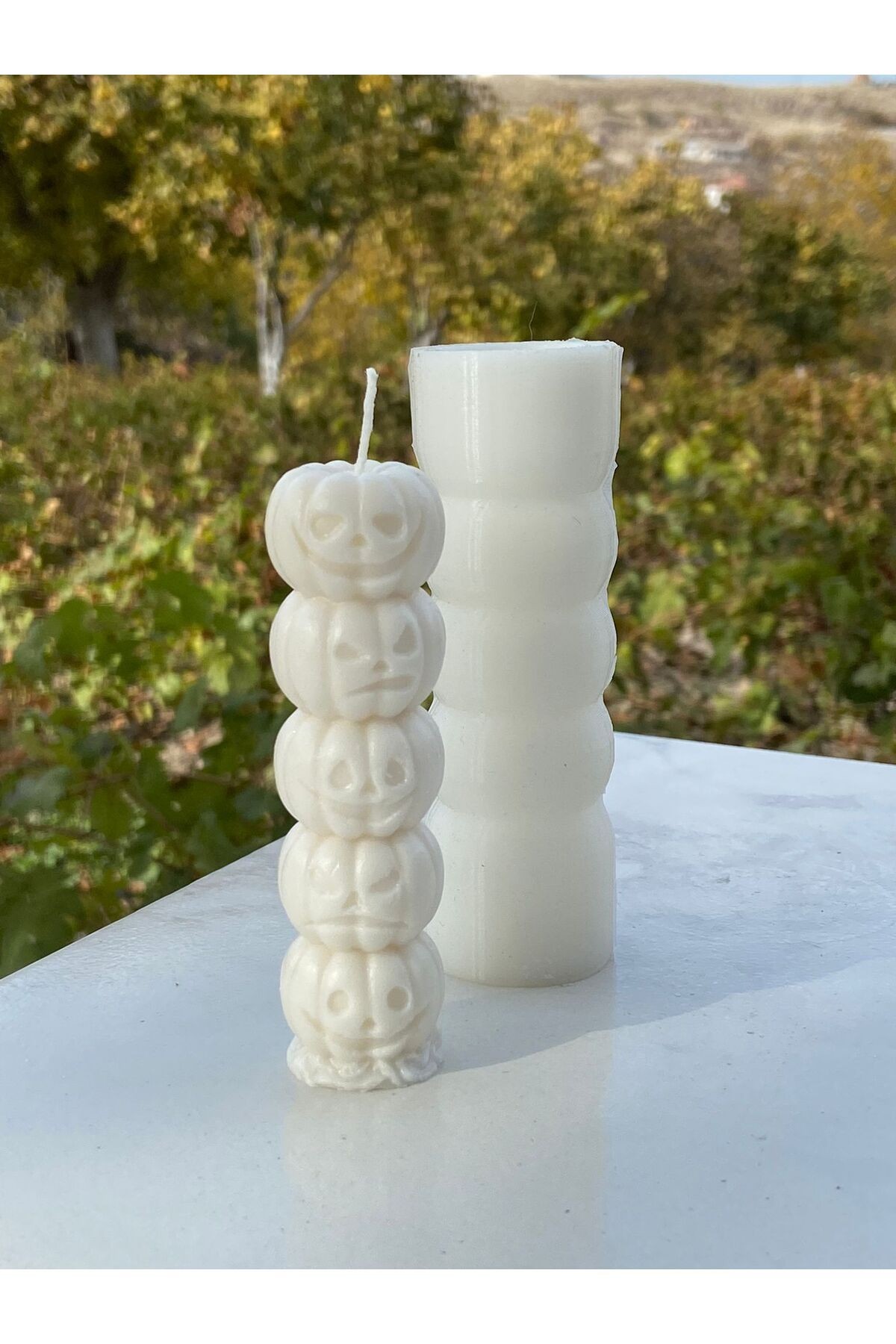 Kabak Totem Tekli Mum Kalıbı  kokulutaş seramik silikon kalıbı