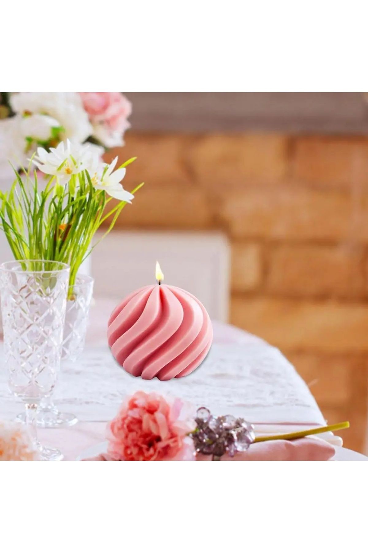 Dönence spiral mum silikon kalıbı