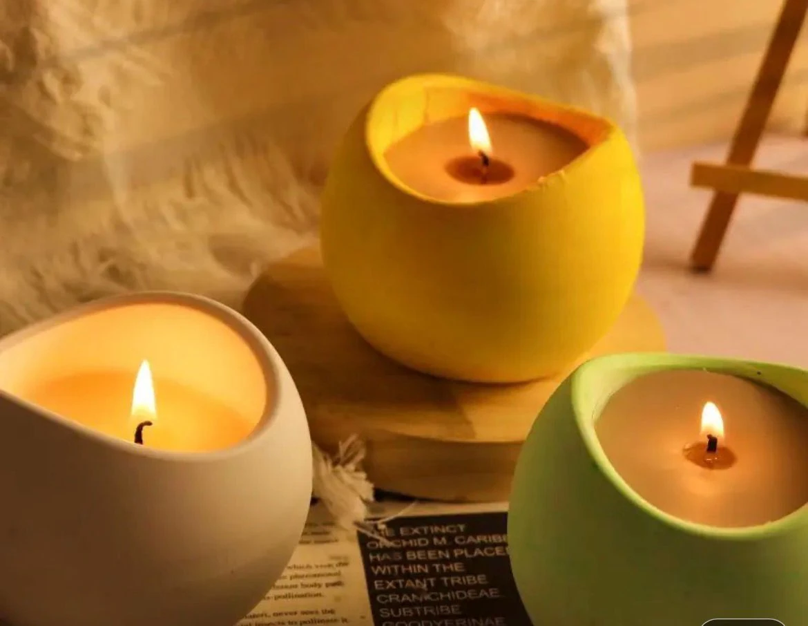 Dekoratif Oval Mum Kabı Kalıbı – Silikon Mumluk Kalıbı