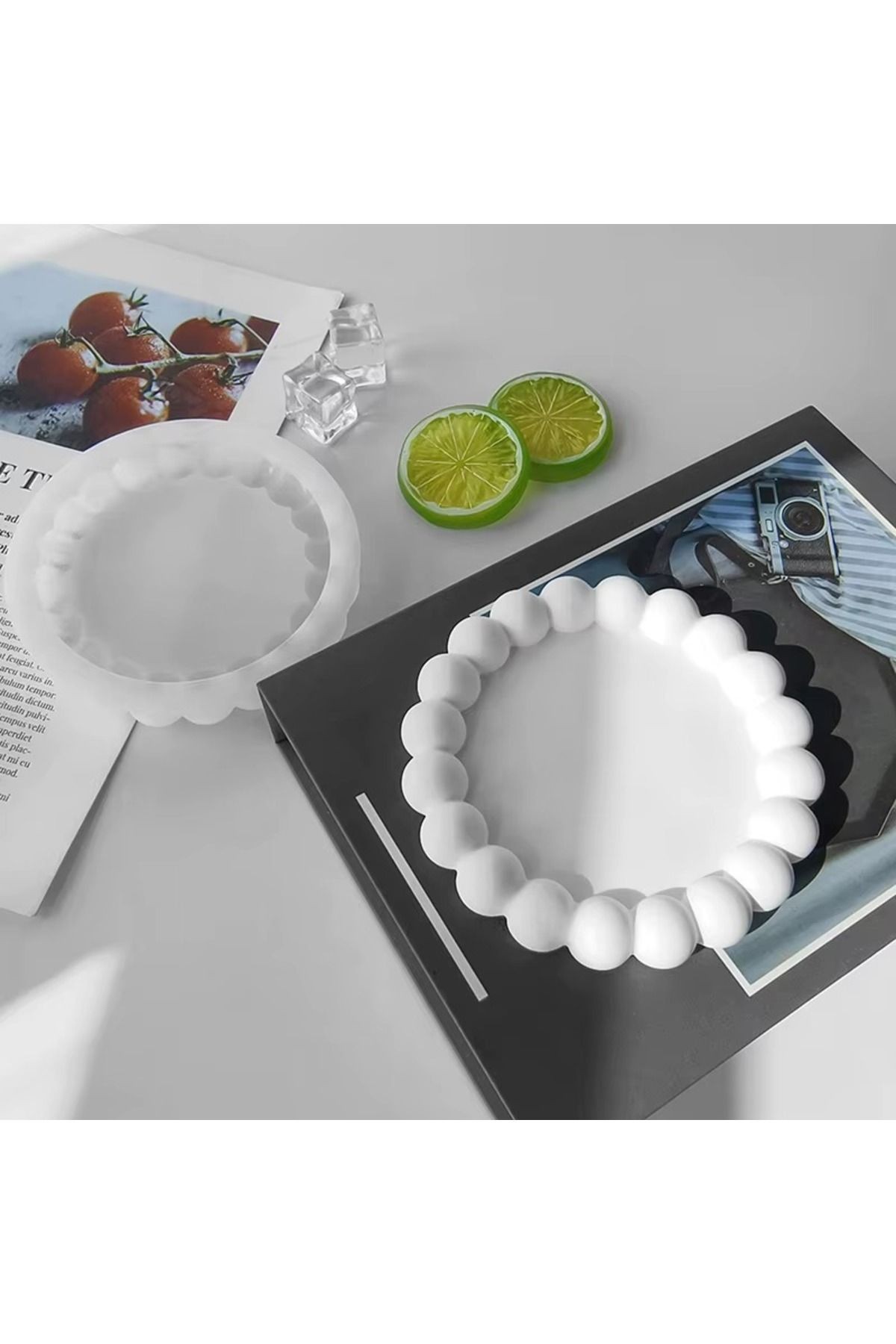 sunumluk silikon kalıbı yuvarlak model sunumluk silikon kalıbı