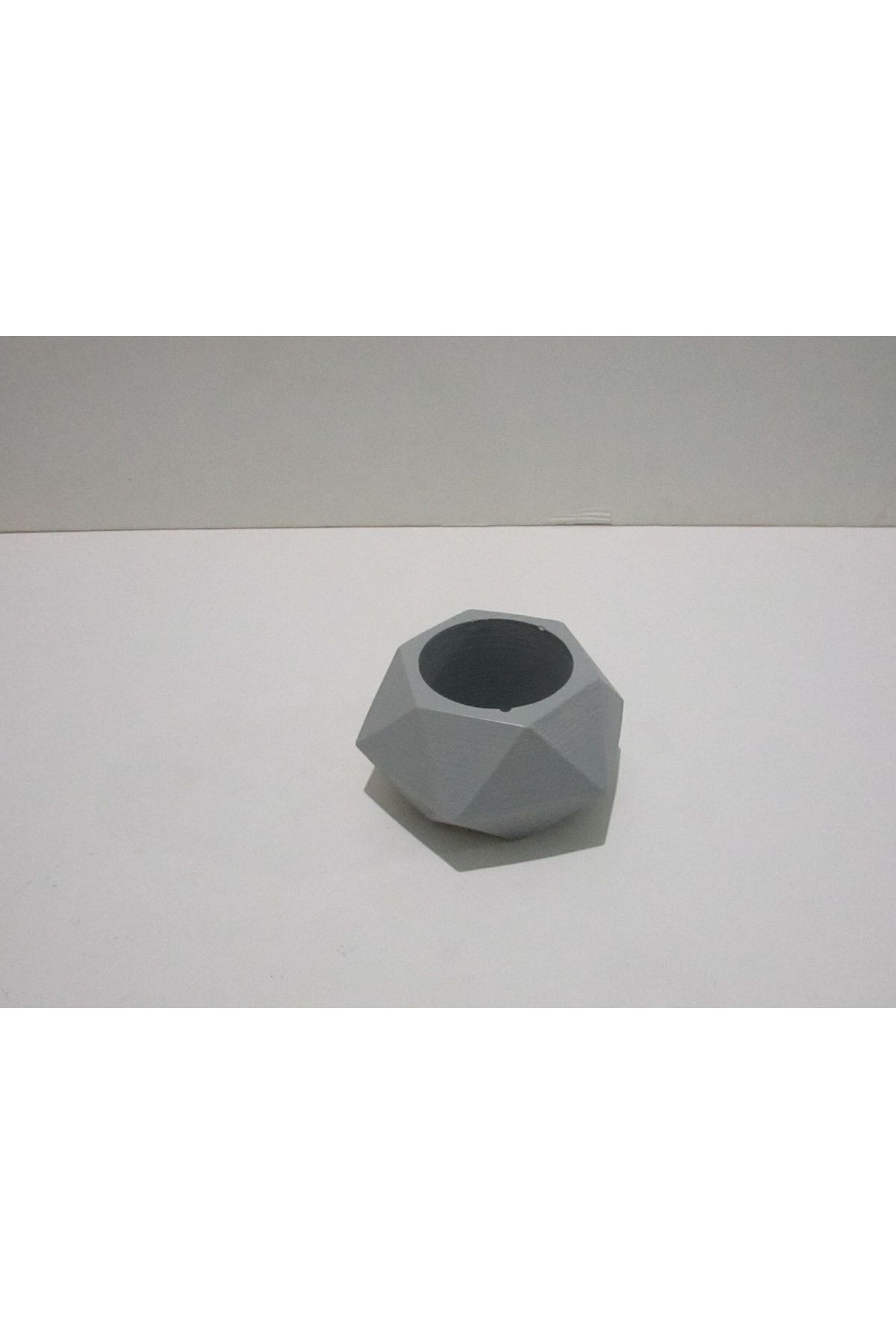 Geometrik Desen Saksı Silikon Kalıbı -2 (mum, Kokulutaş , Sabun Kalıbı)