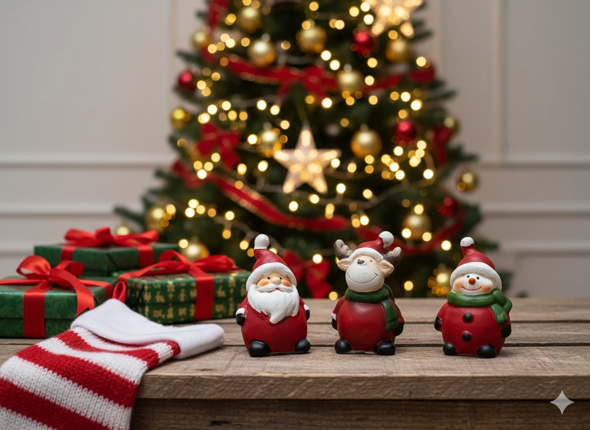 Yılbaşı Temalı 3'lü Silikon Kalıp Seti - Noel Baba, Geyik, Kardan Adam Figürleri 