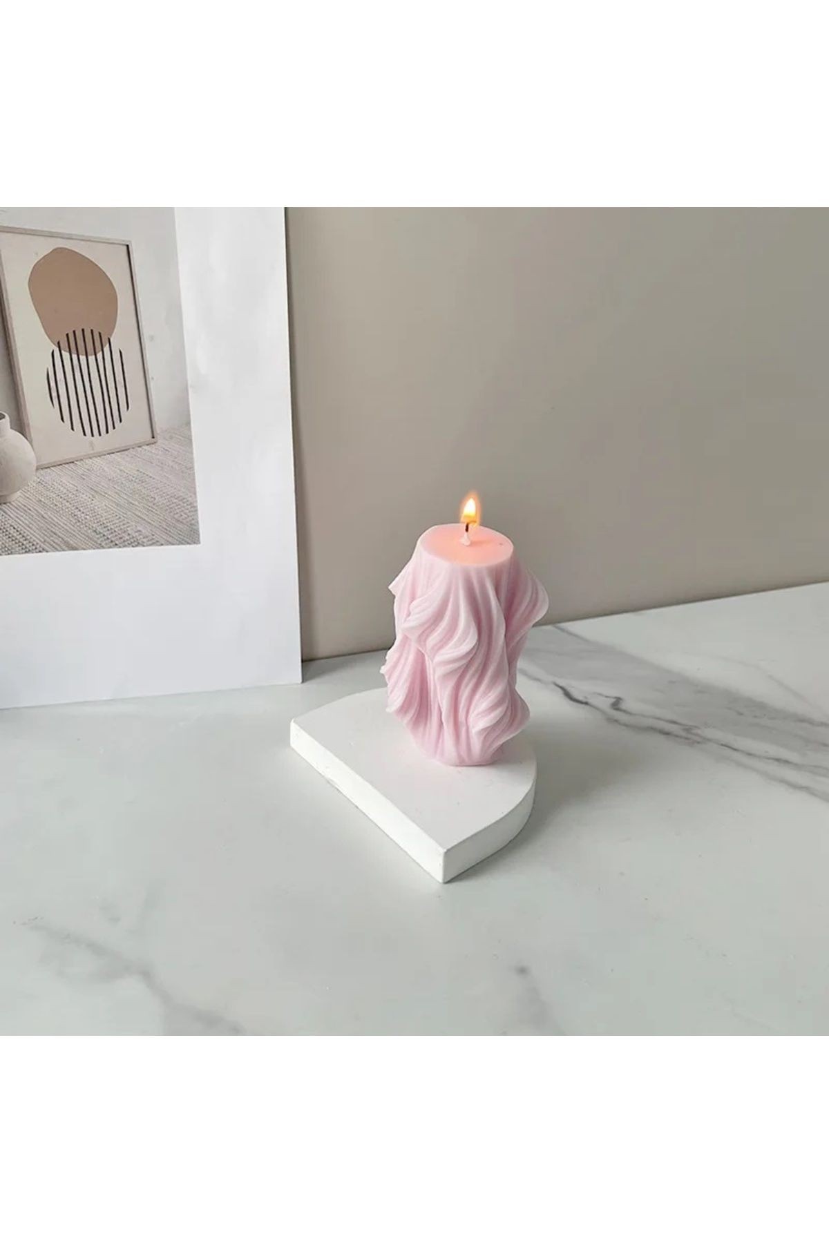 Dekoratif Dalgalı Mum Kalıbı - Dalgalı Vegan Mum silikon kalıp küçük boy
