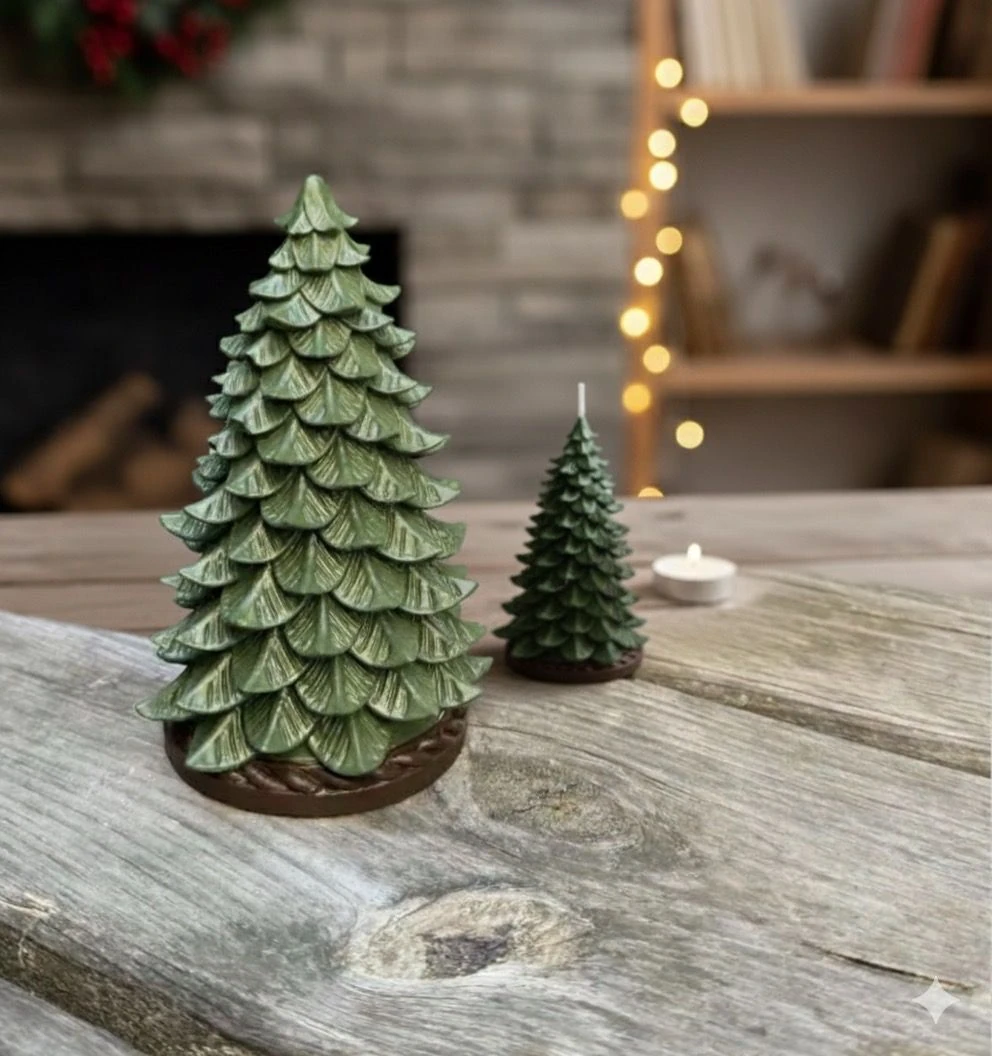 Çam ağacı mum silikn kalıbı dekoratif leylandi ağacı mum silikon kalıbı