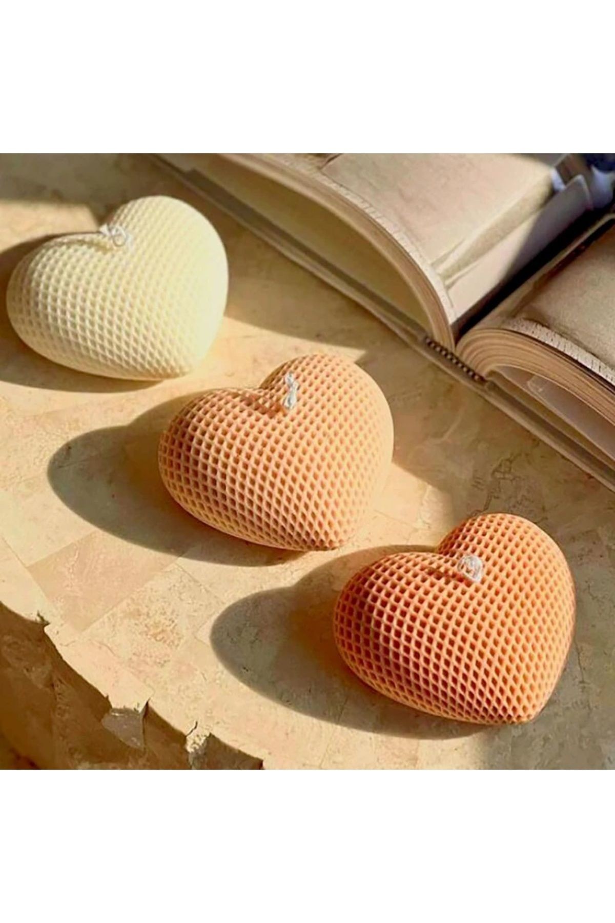 kalp mum kalıbı dekoratif kalp model mum silikon kalıbı küçük boy