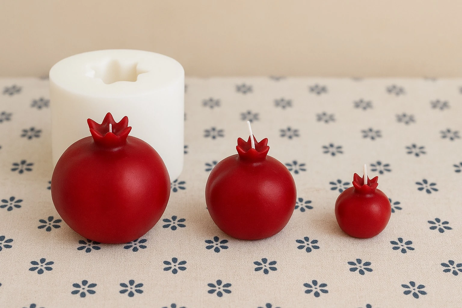 3’lü Nar Silikon Kalıp Seti – Farklı Boyutlarda Gerçekçi Nar Kalıpları