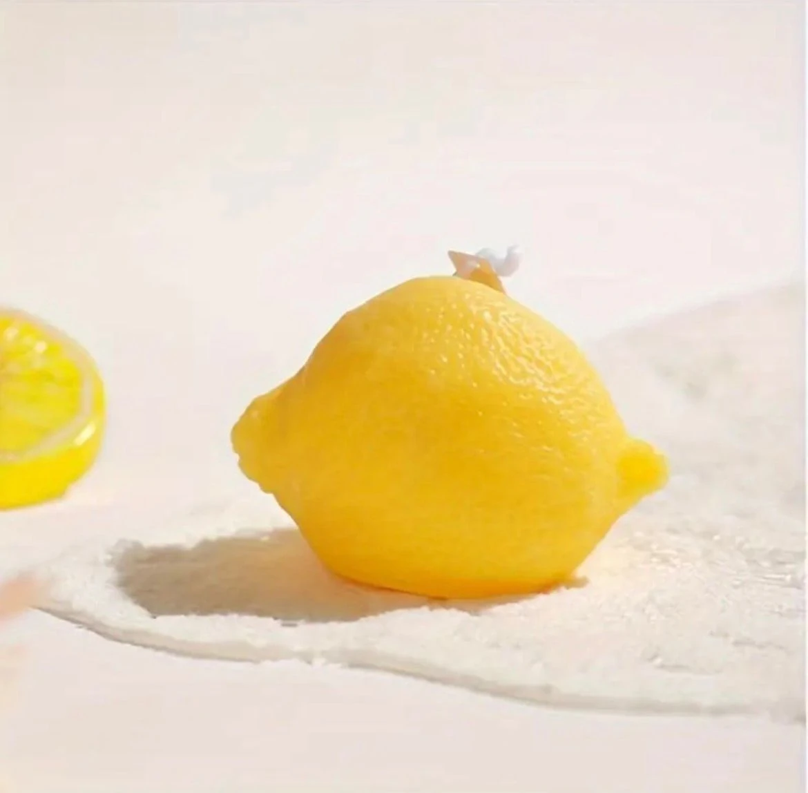 Orta Boy Limon Silikon Kalıp – Gerçek Dokulu Meyve Modeli, Mum, Sabun, kokulutaş için 