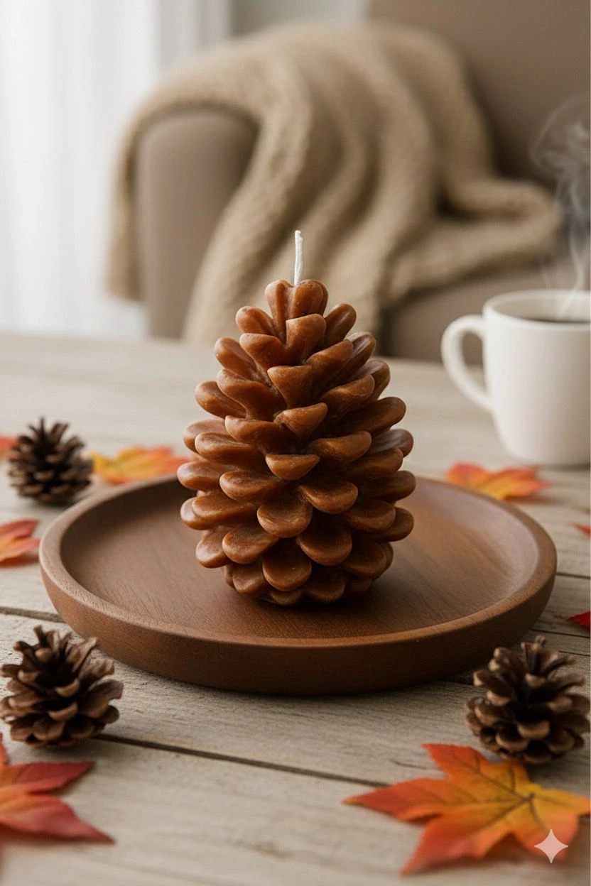 Kozalak mum silikon kalıbı Kesikli