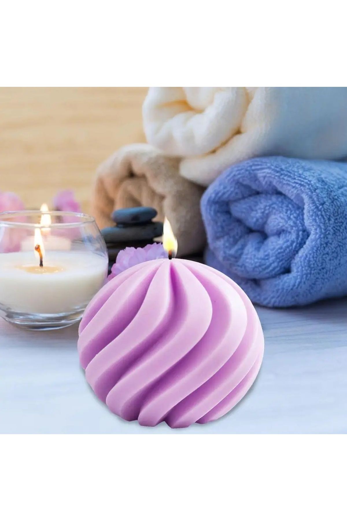 Dönence spiral mum silikon kalıbı