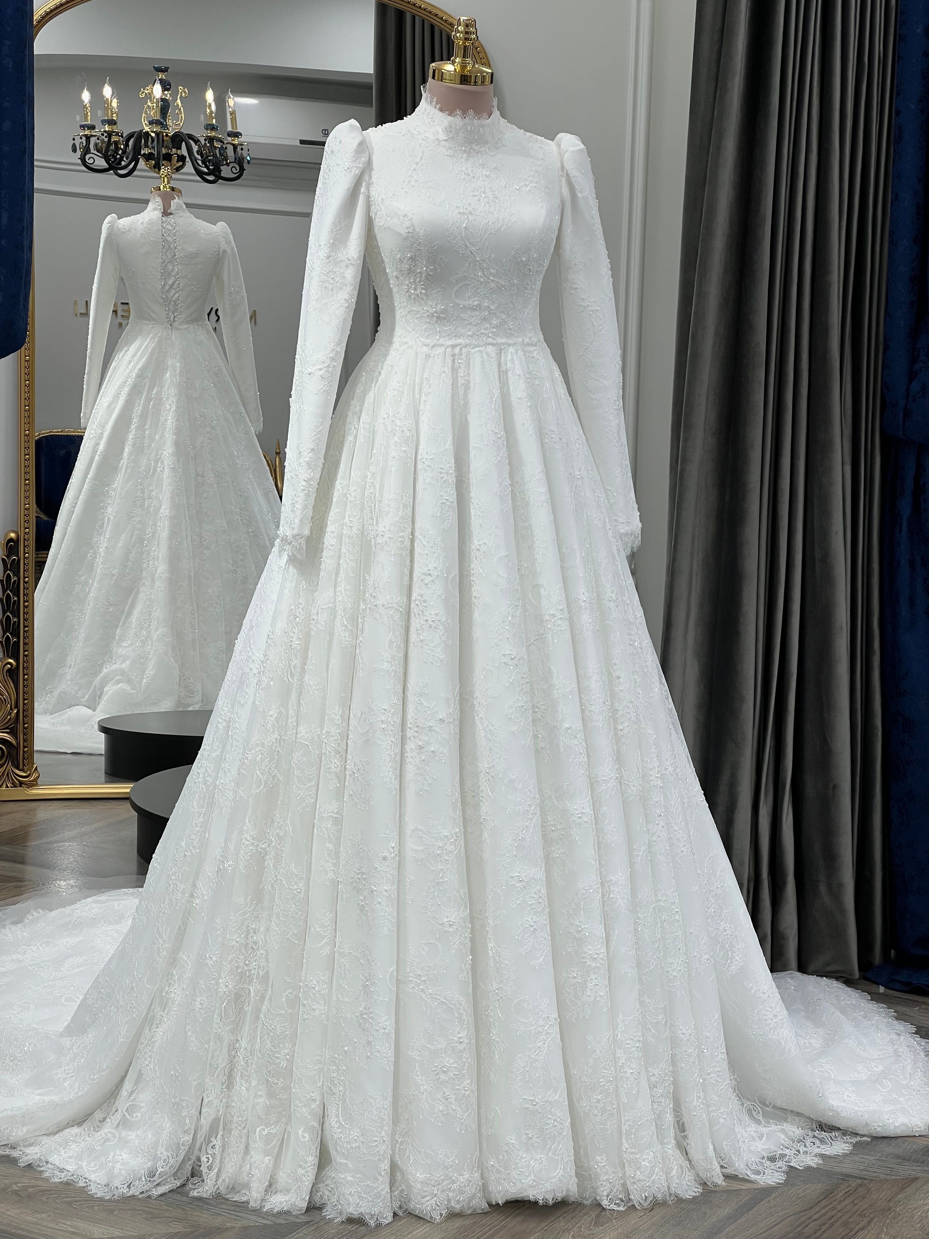 Daisy Karpuz Kol İthal Fransız Lez Dantelli A Kesim Tesettür Model 