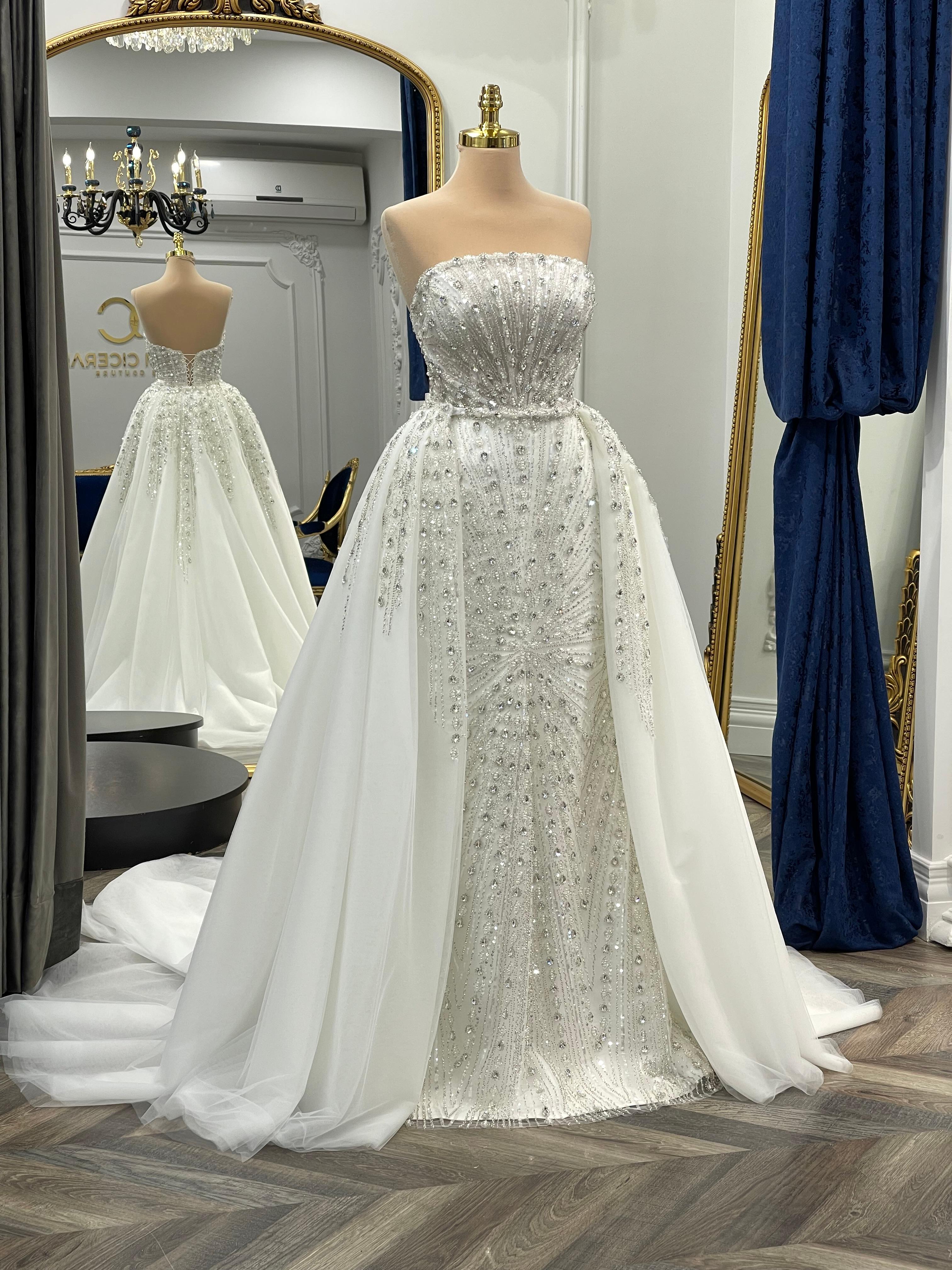 Zalea Straplez Swarovski İşlemeli Entegre Kuyruklu Balık Model