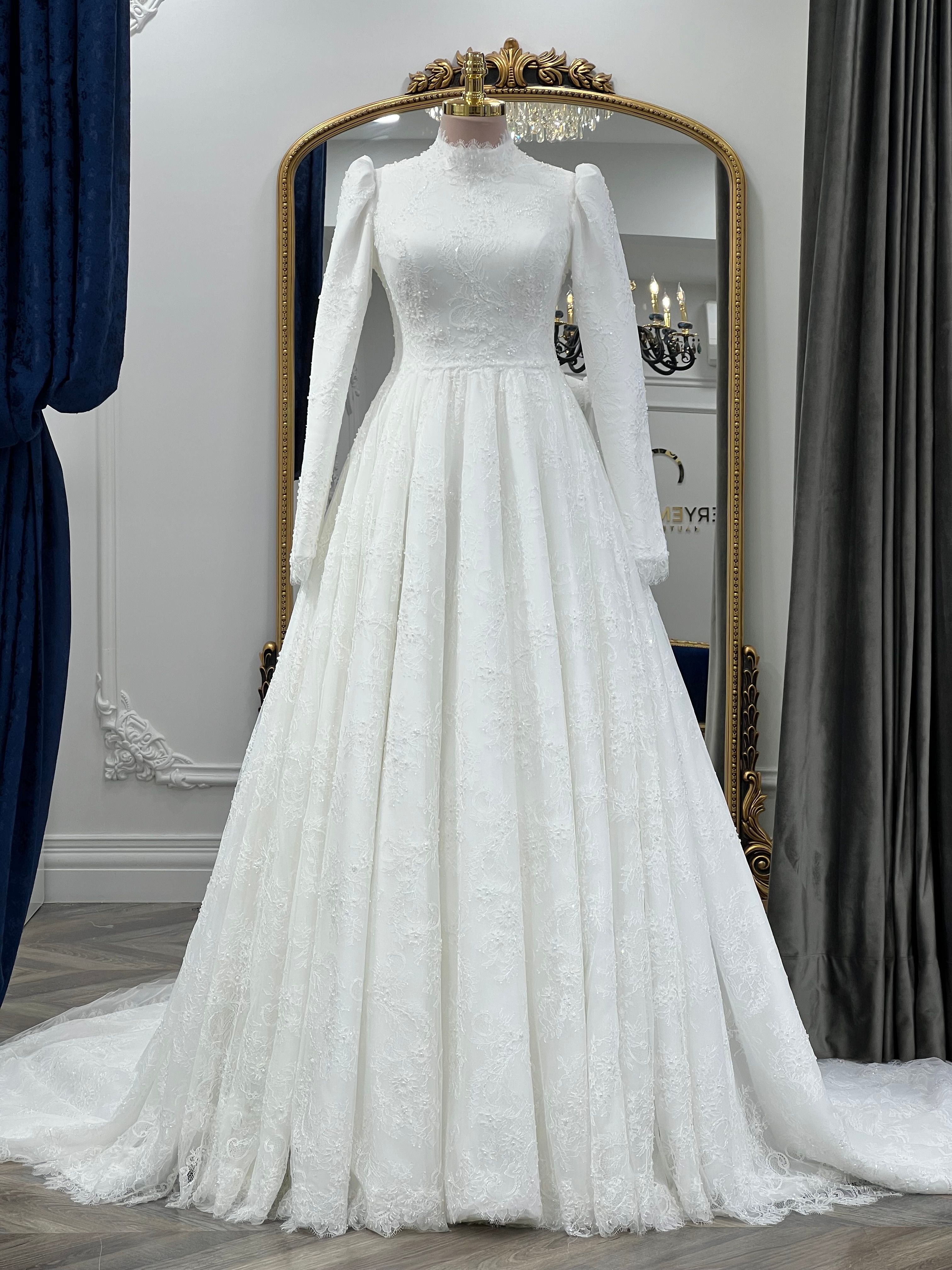 Daisy Karpuz Kol İthal Fransız Lez Dantelli A Kesim Tesettür Model 