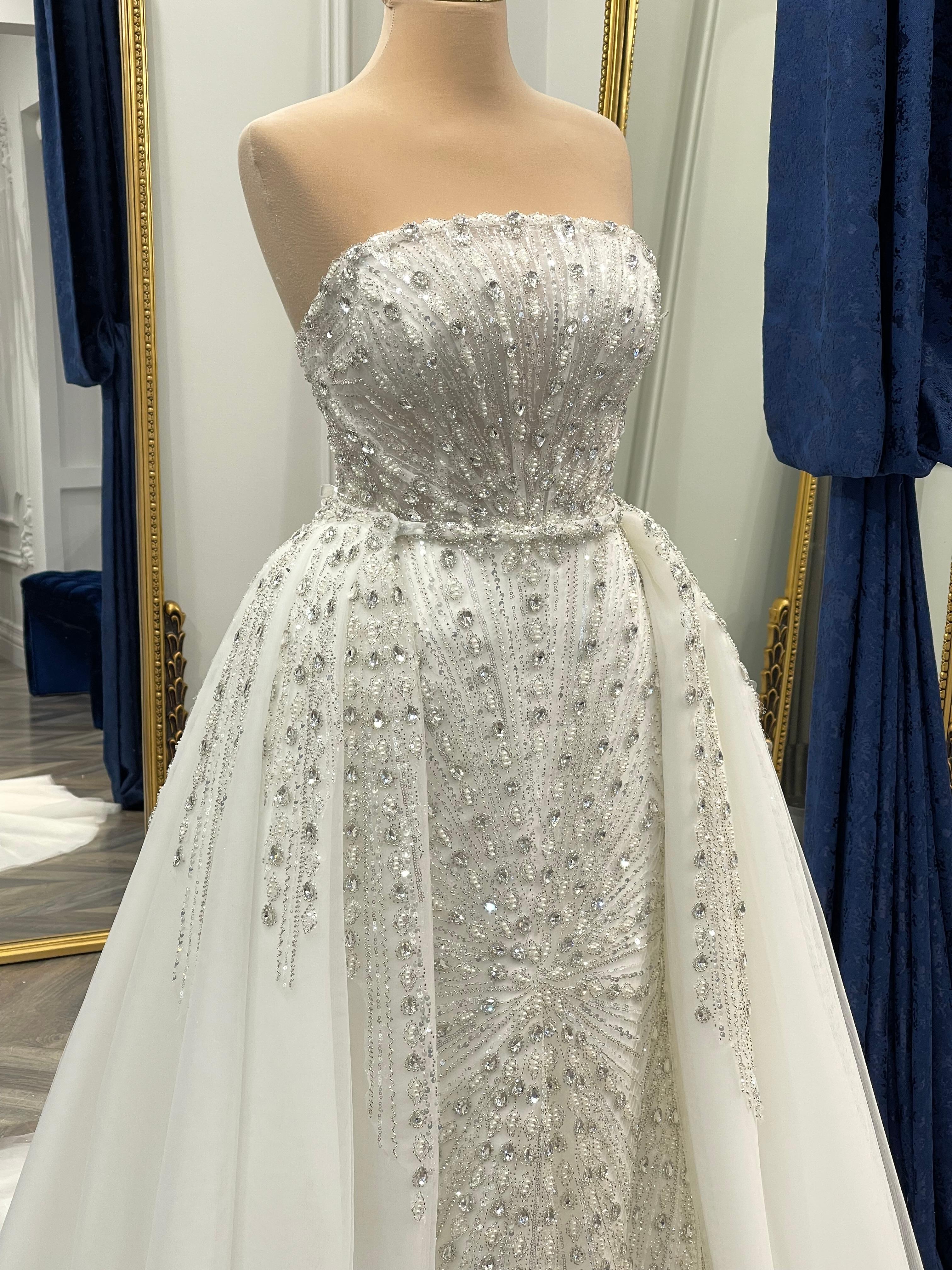 Zalea Straplez Swarovski İşlemeli Entegre Kuyruklu Balık Model