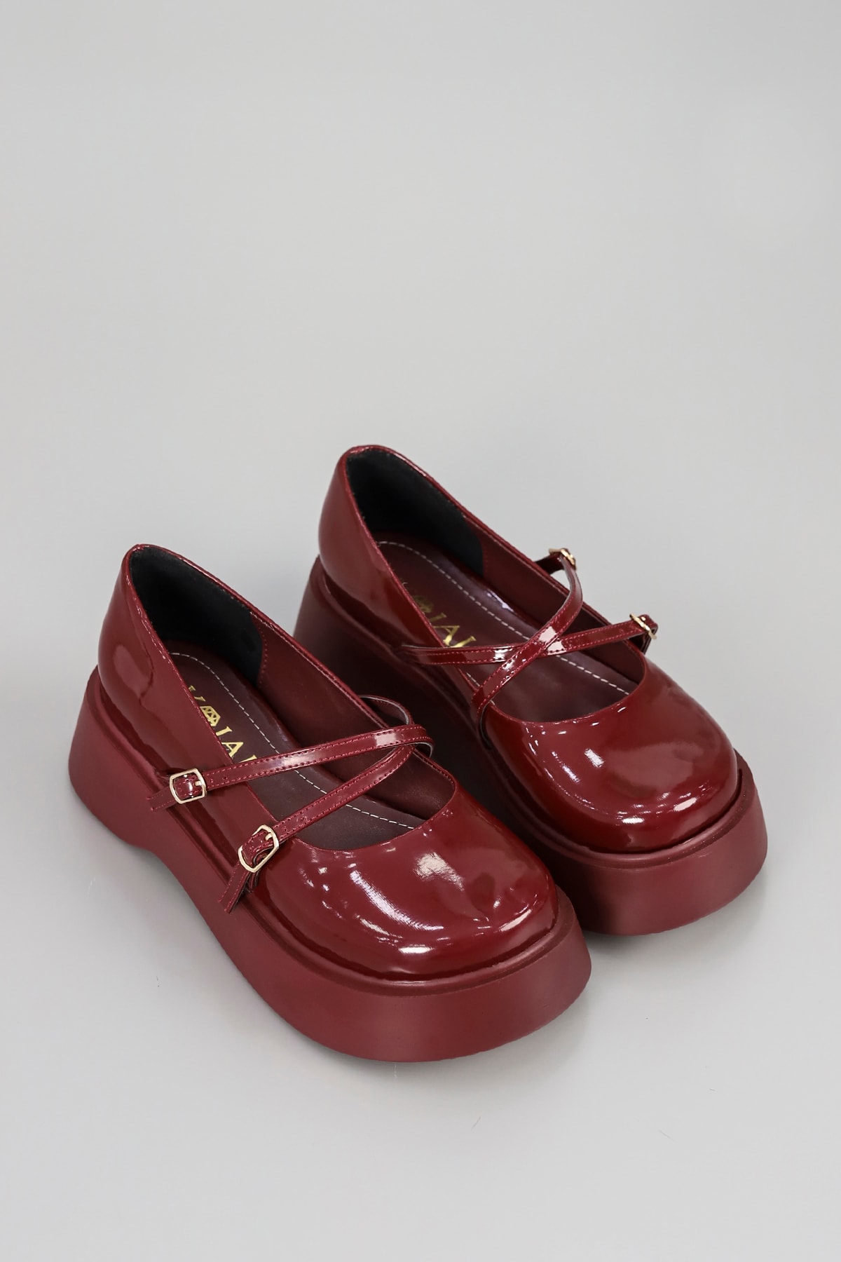 SMR 103 Baretli Kalın Taban Loafer - BORDO RUGAN