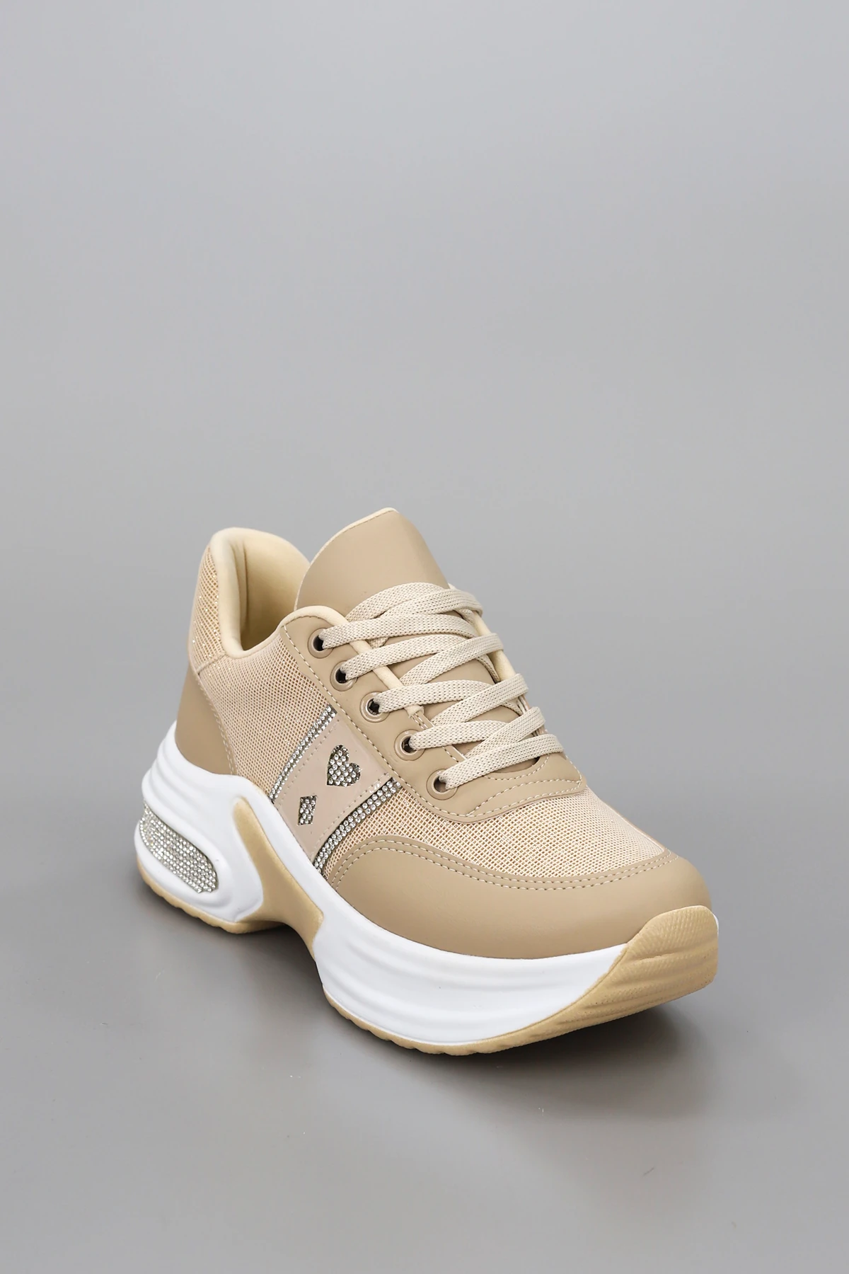 MDLN 472 Kalp Detaylı Taşlı Spor Ayakkabı