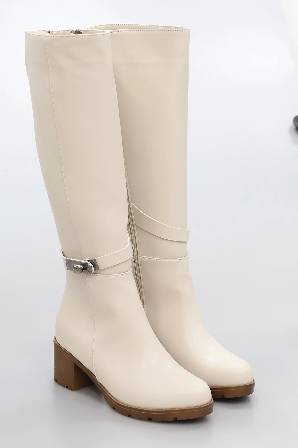 STR745 Toka Detaylı Çizme - BEJ