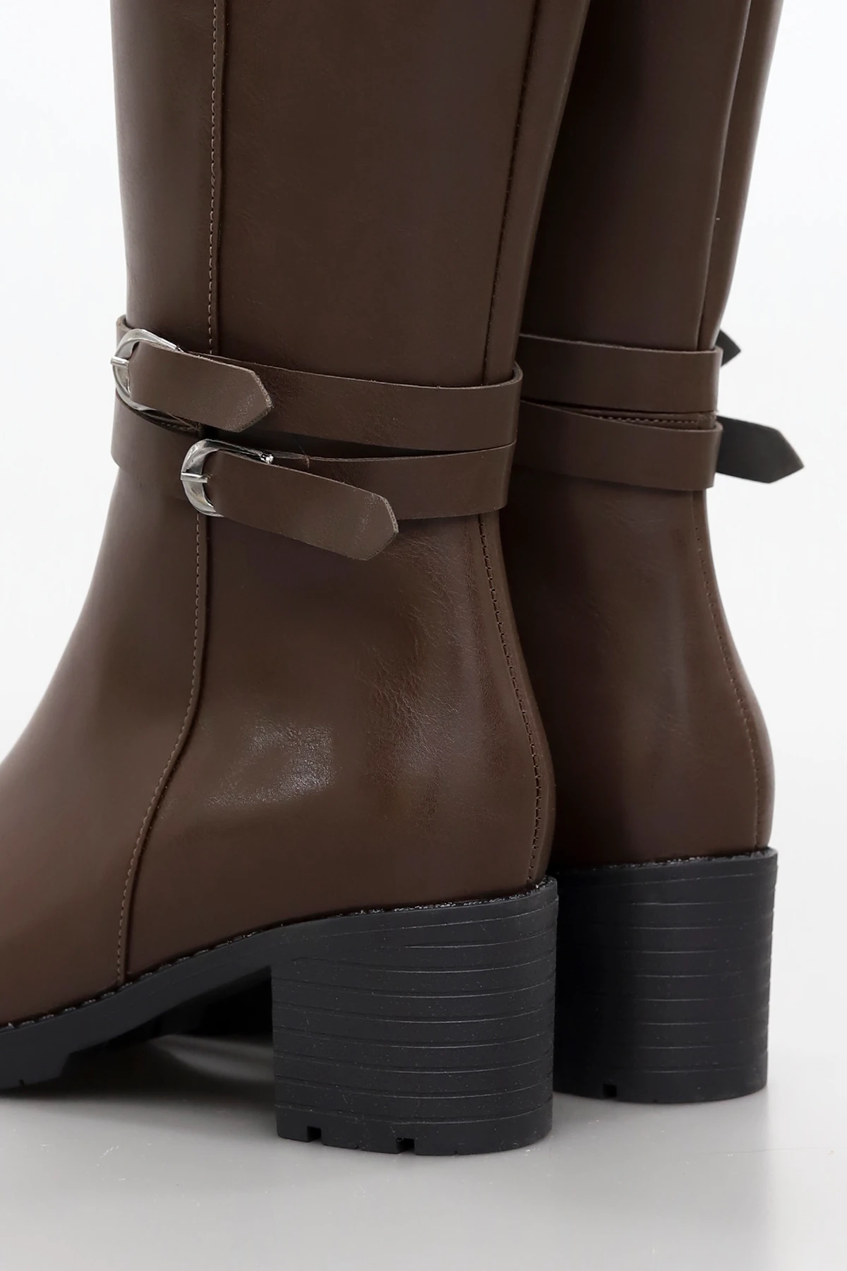 BLN 746 Çift Toka Detaylı Diz Altı Çizme