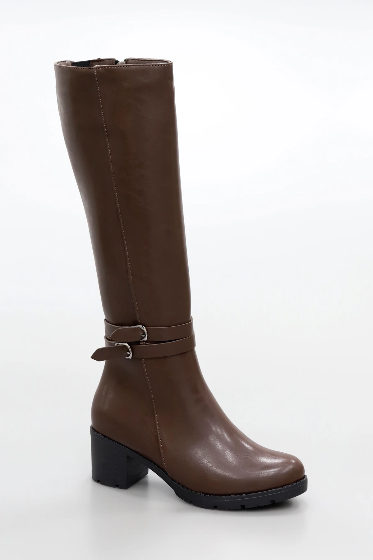 BLN 746 Çift Toka Detaylı Diz Altı Çizme