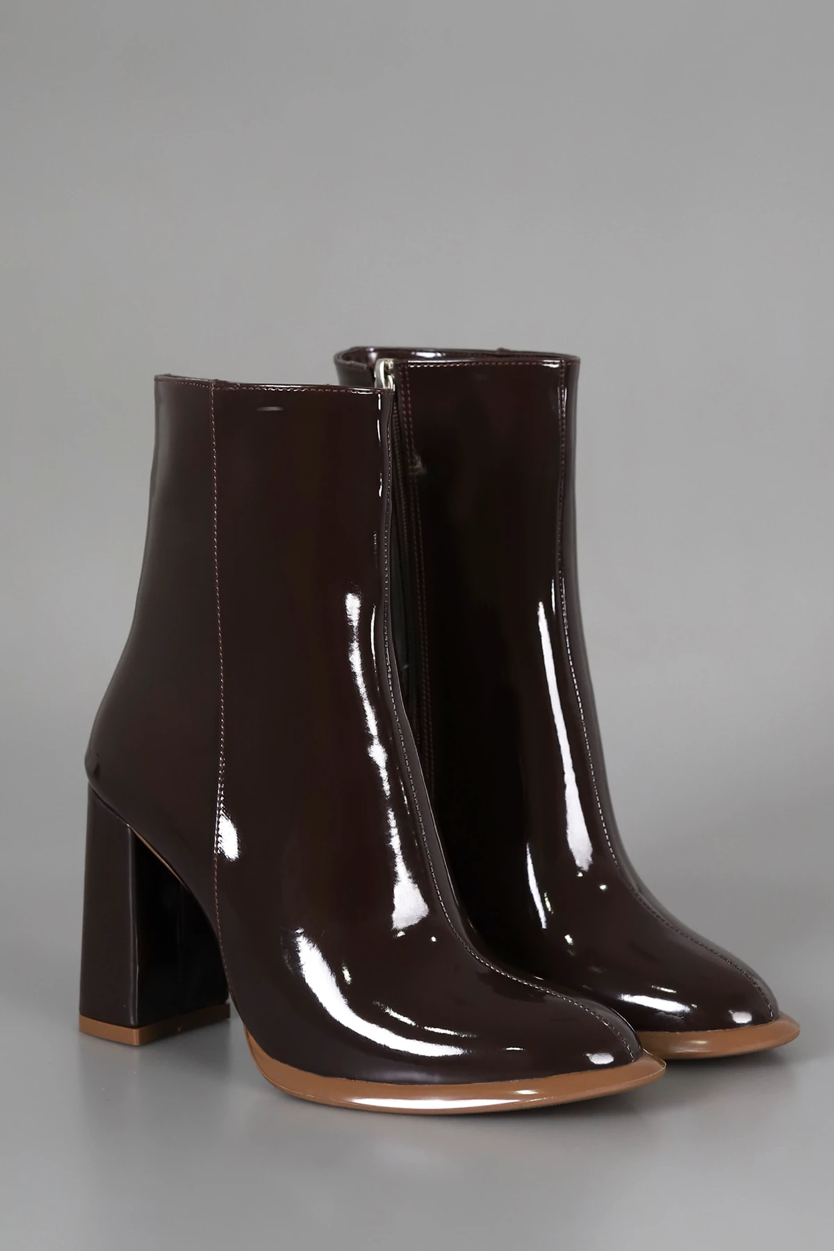 RS 1505 Fermuarlı Yüksek Topuklu Bot - KAHVERENGİ