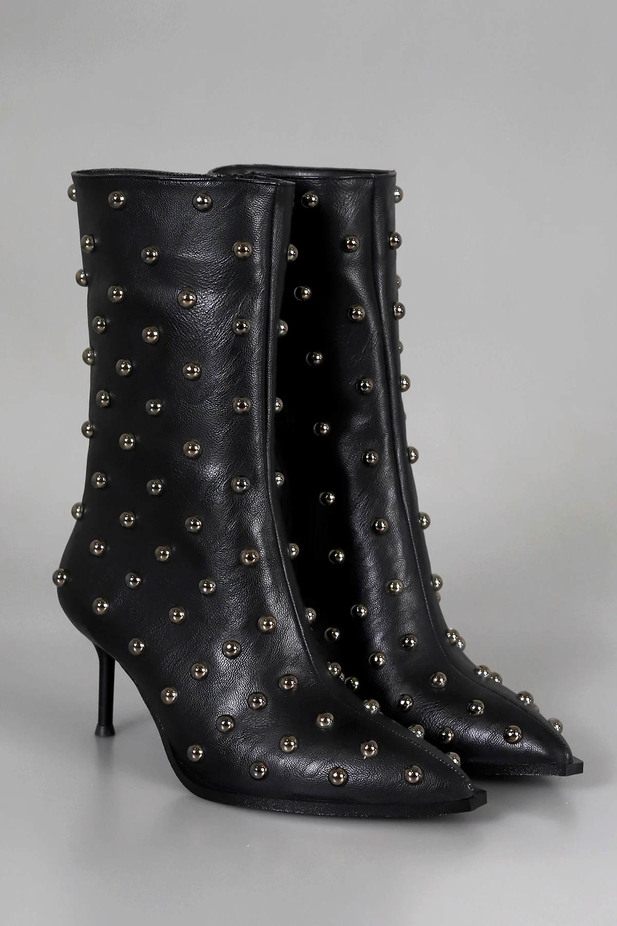 RS 1420 Troklu İnce Topuklu Bot - SİYAH