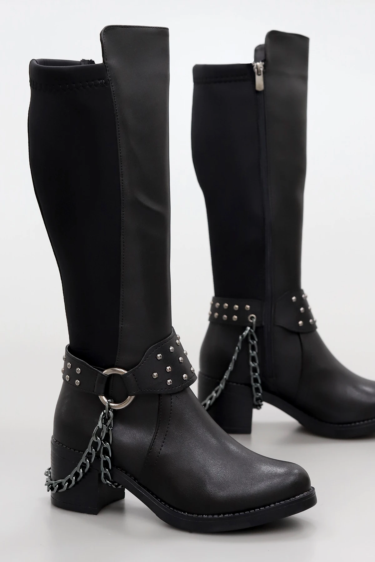 GKN 710 Topuklu Zincir Detaylı Çizme