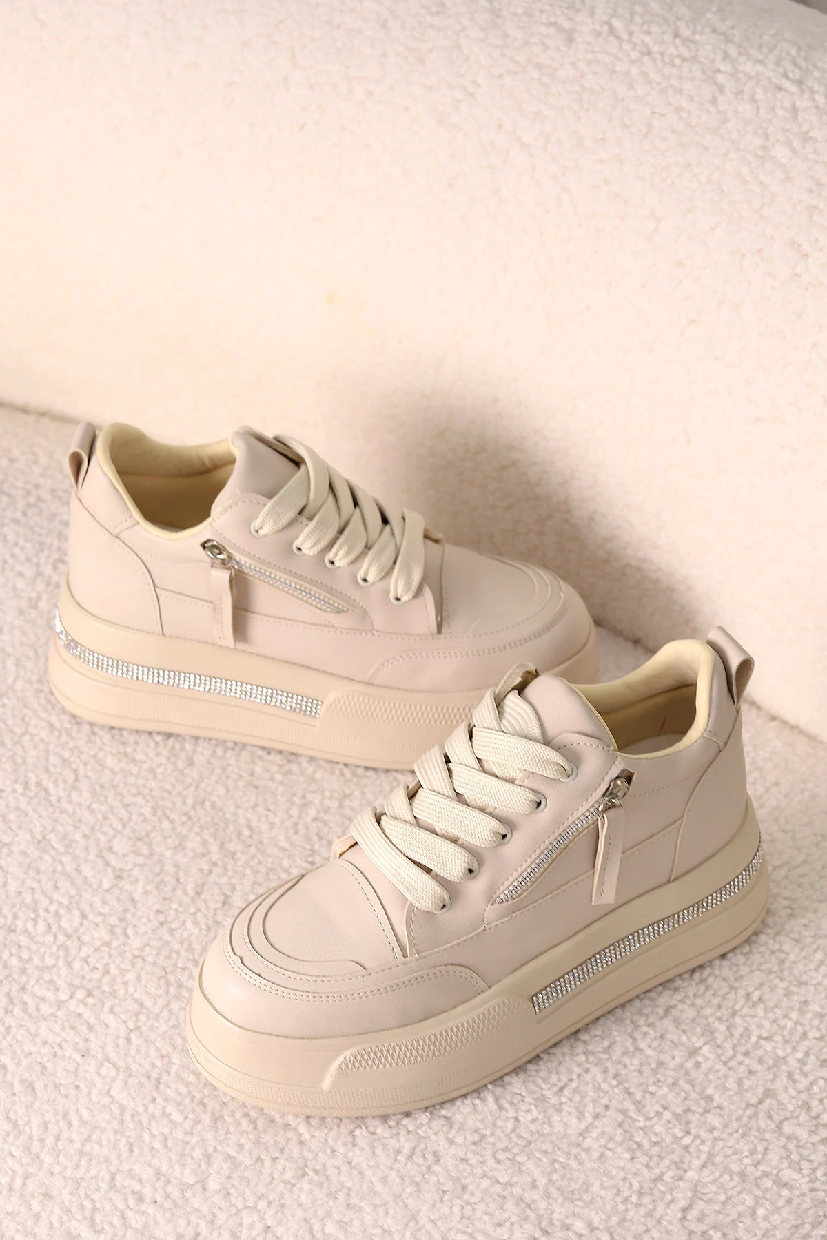 FRM 051 Fermuarlı Taş Detay Gündelik Ayakkabı