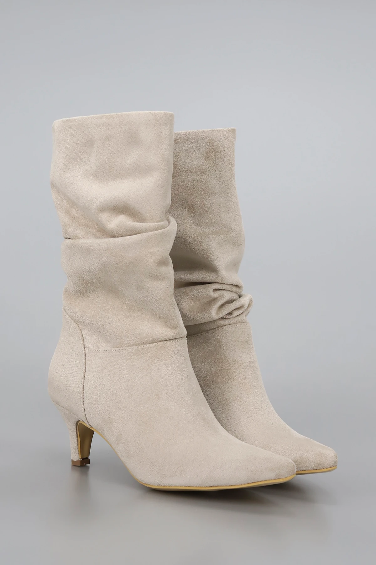 BLN 550 Körüklü Yarım Bot - BEJ SÜET