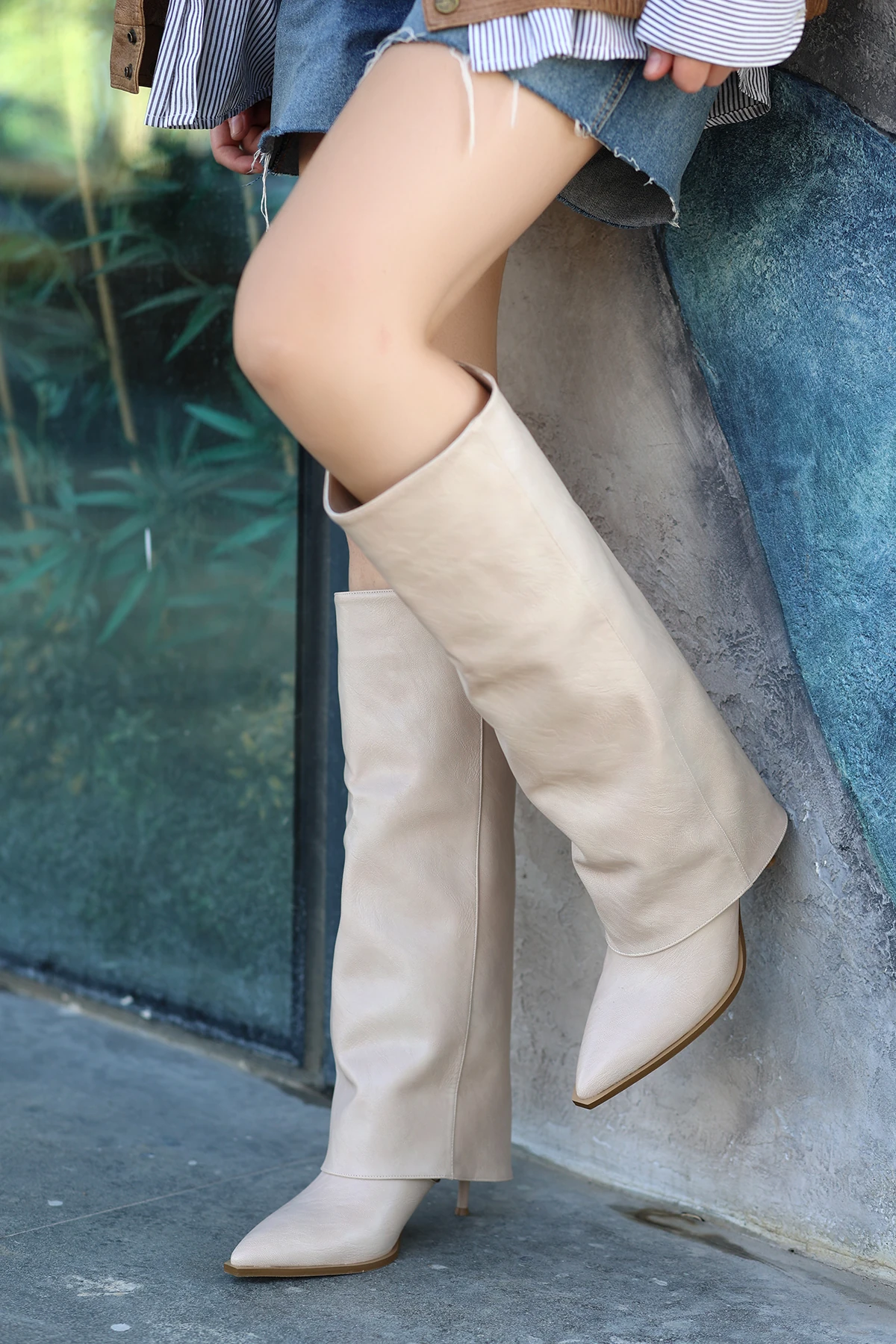 RS 1405 İnce Topuk Diz Altı Çizme