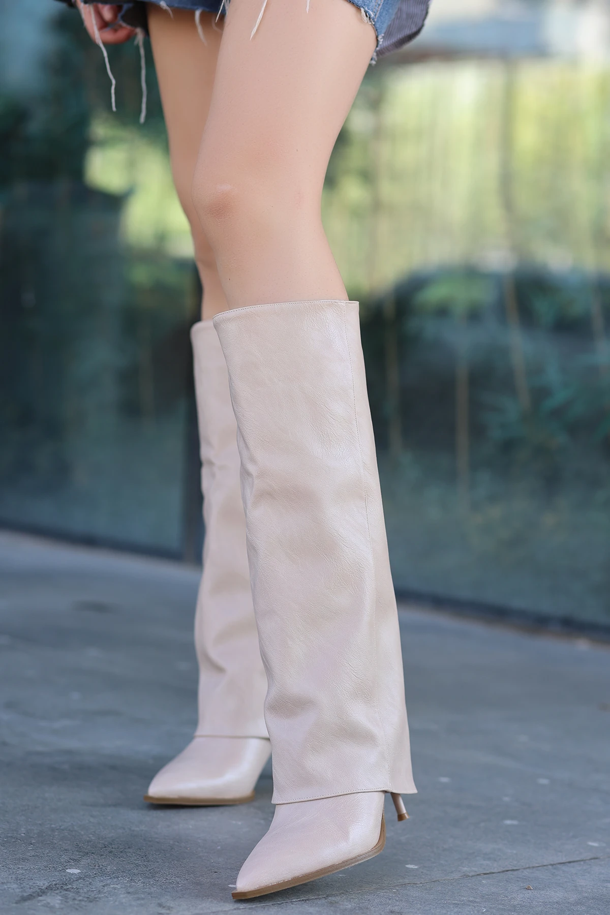 RS 1405 İnce Topuk Diz Altı Çizme