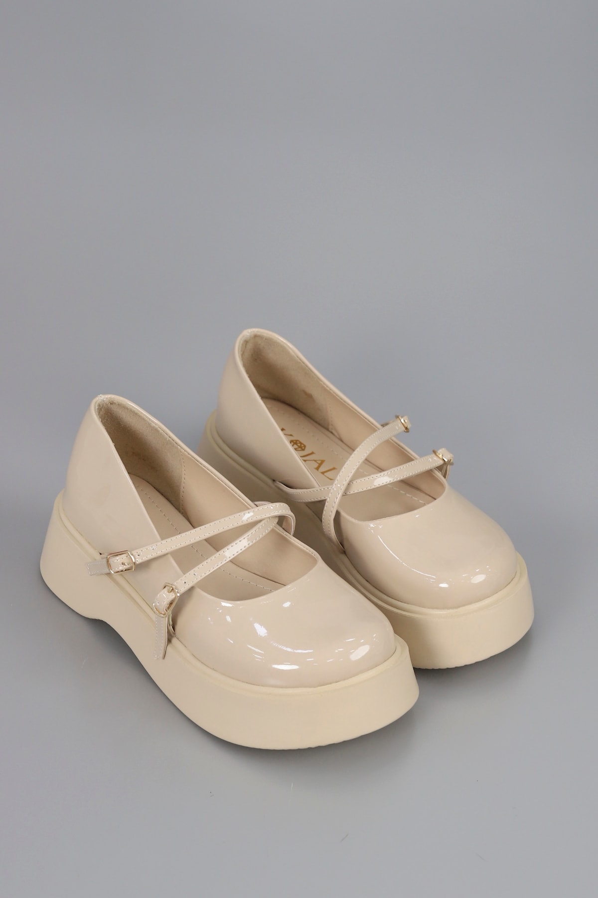 SMR 103 Baretli Kalın Taban Loafer - BEJ RUGAN