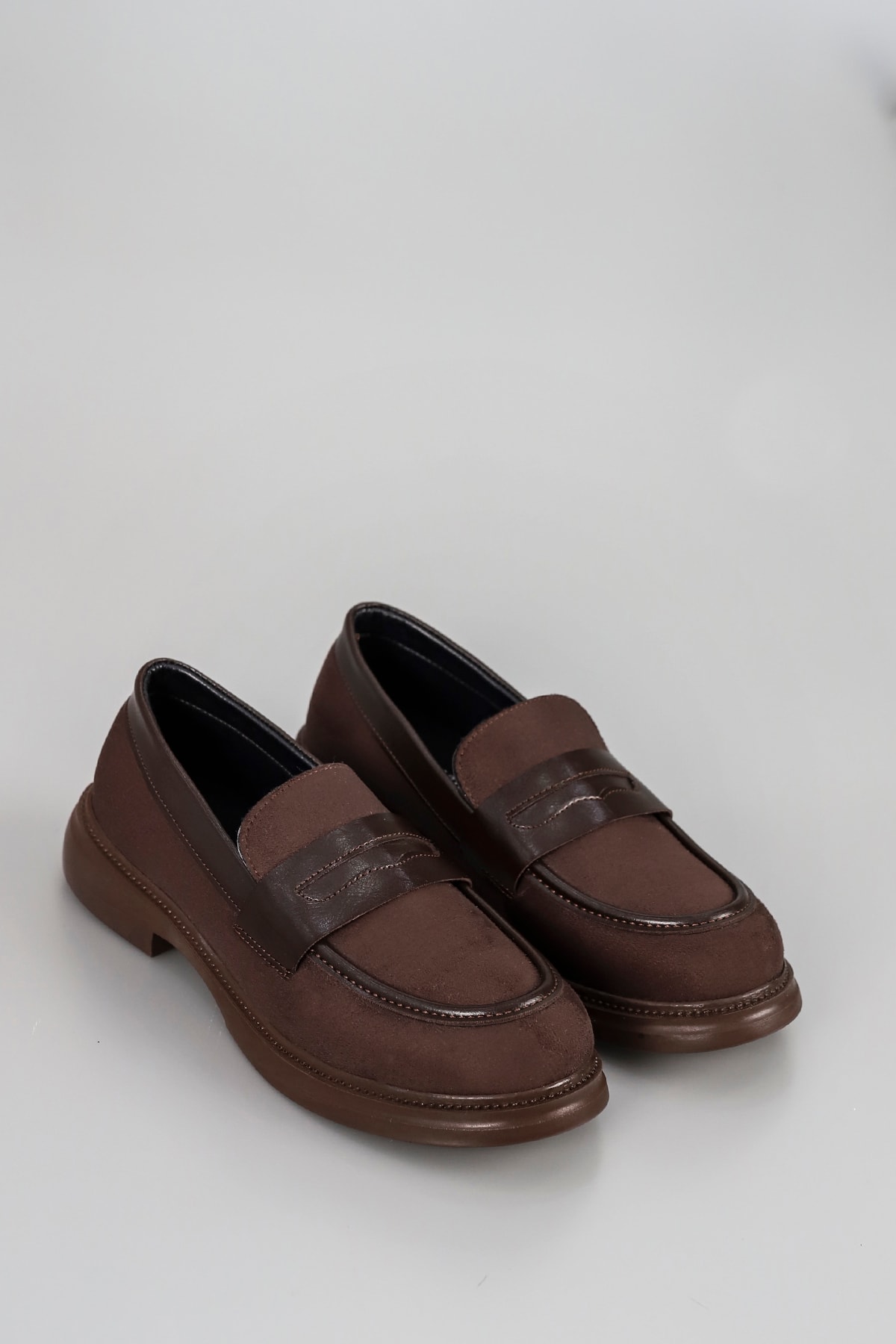 DVMD 2325 Düz Model Loafer - KAHVERENGİ SÜET
