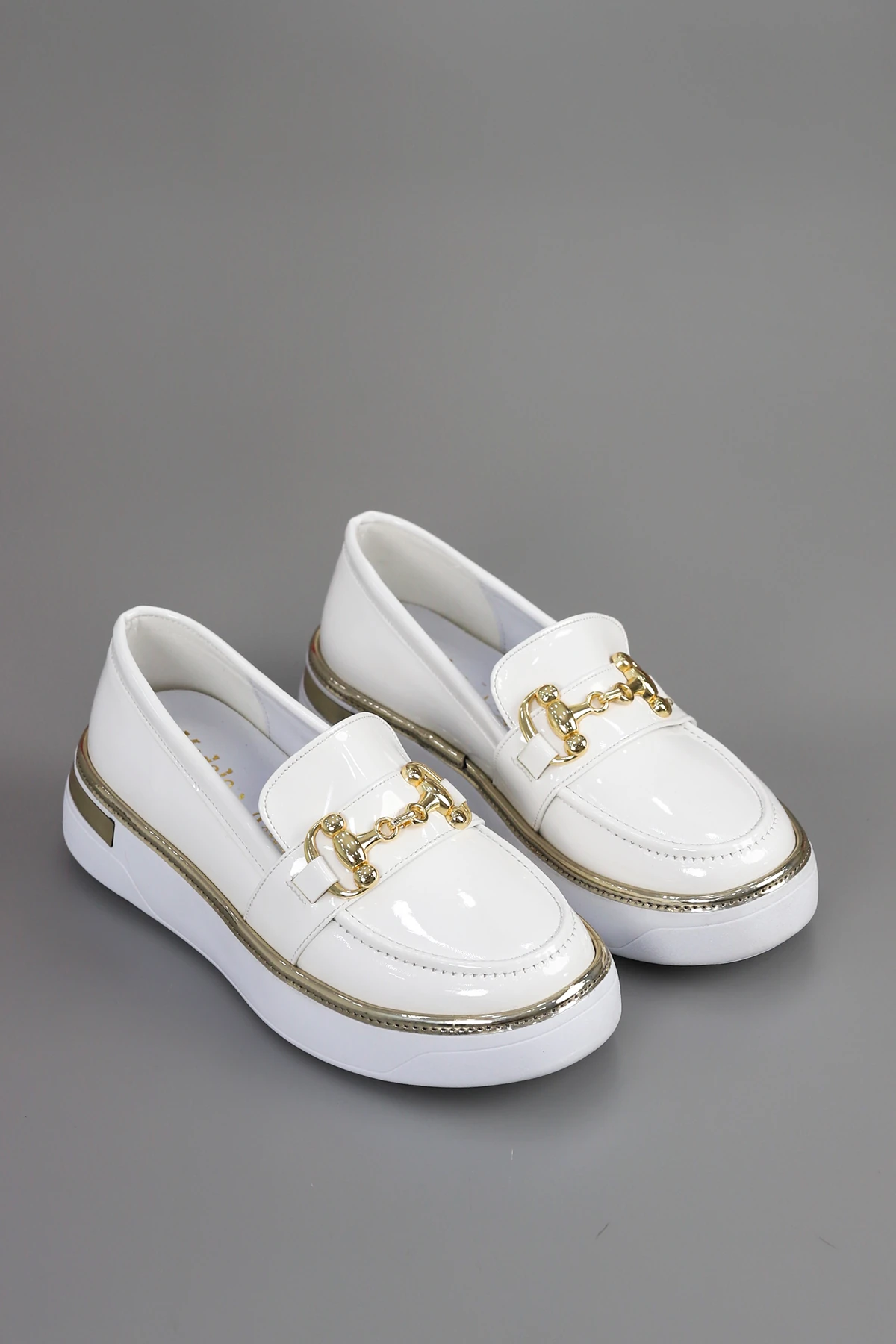 MDLN 516 Toka Detaylı Gündelik Loafer - BEYAZ RUGAN