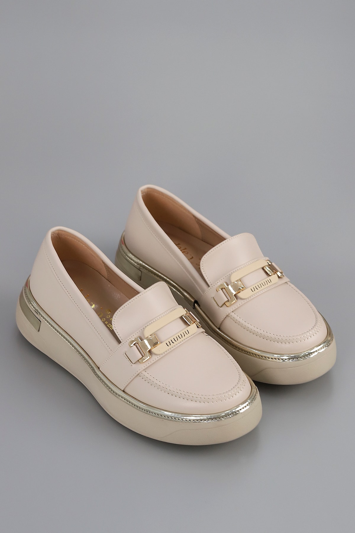 MDLN 519 Toka Detaylı Loafer - BEJ
