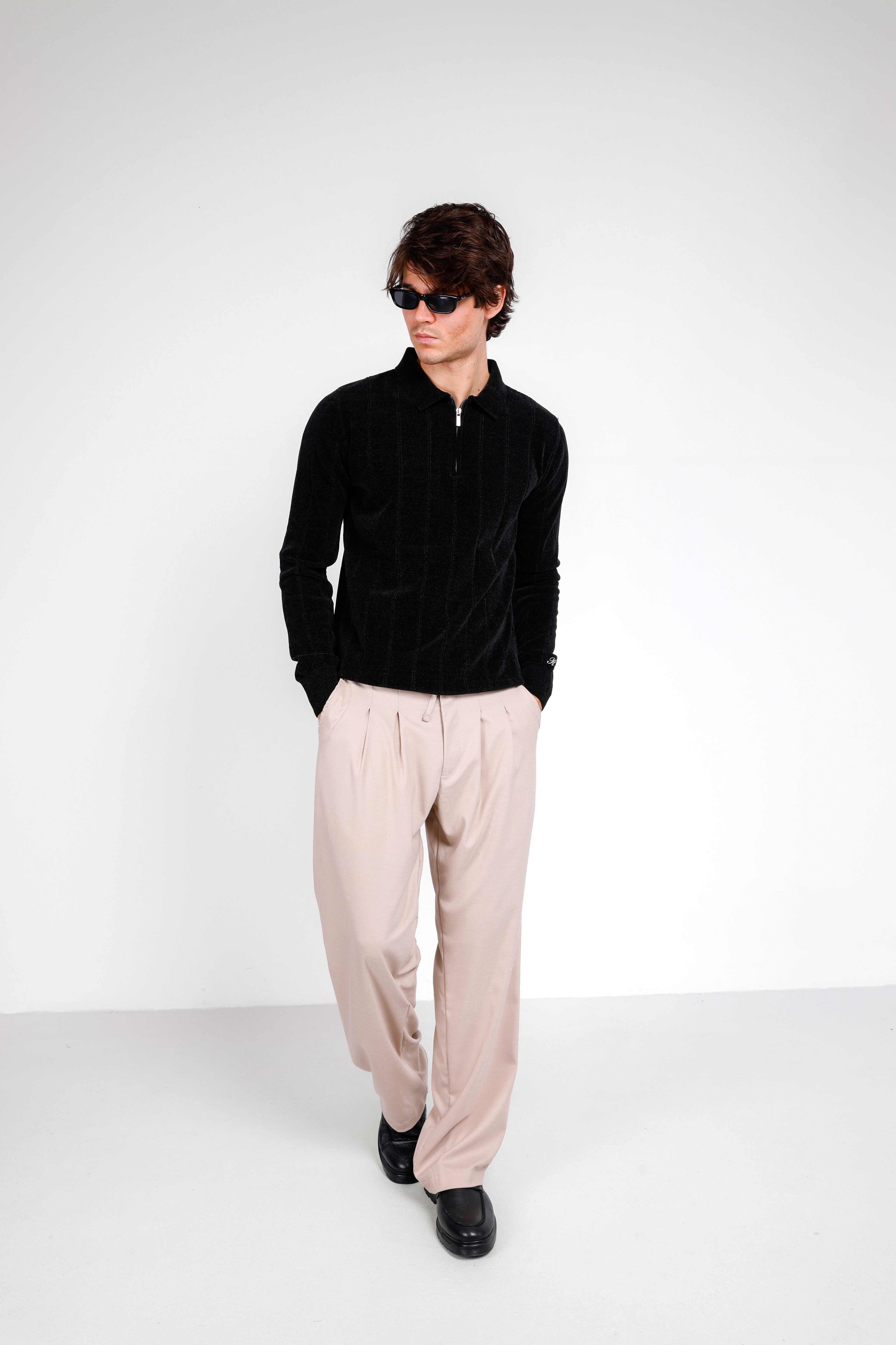 ÇİFT PİLELİ BAGGY PANTOLON - Beige