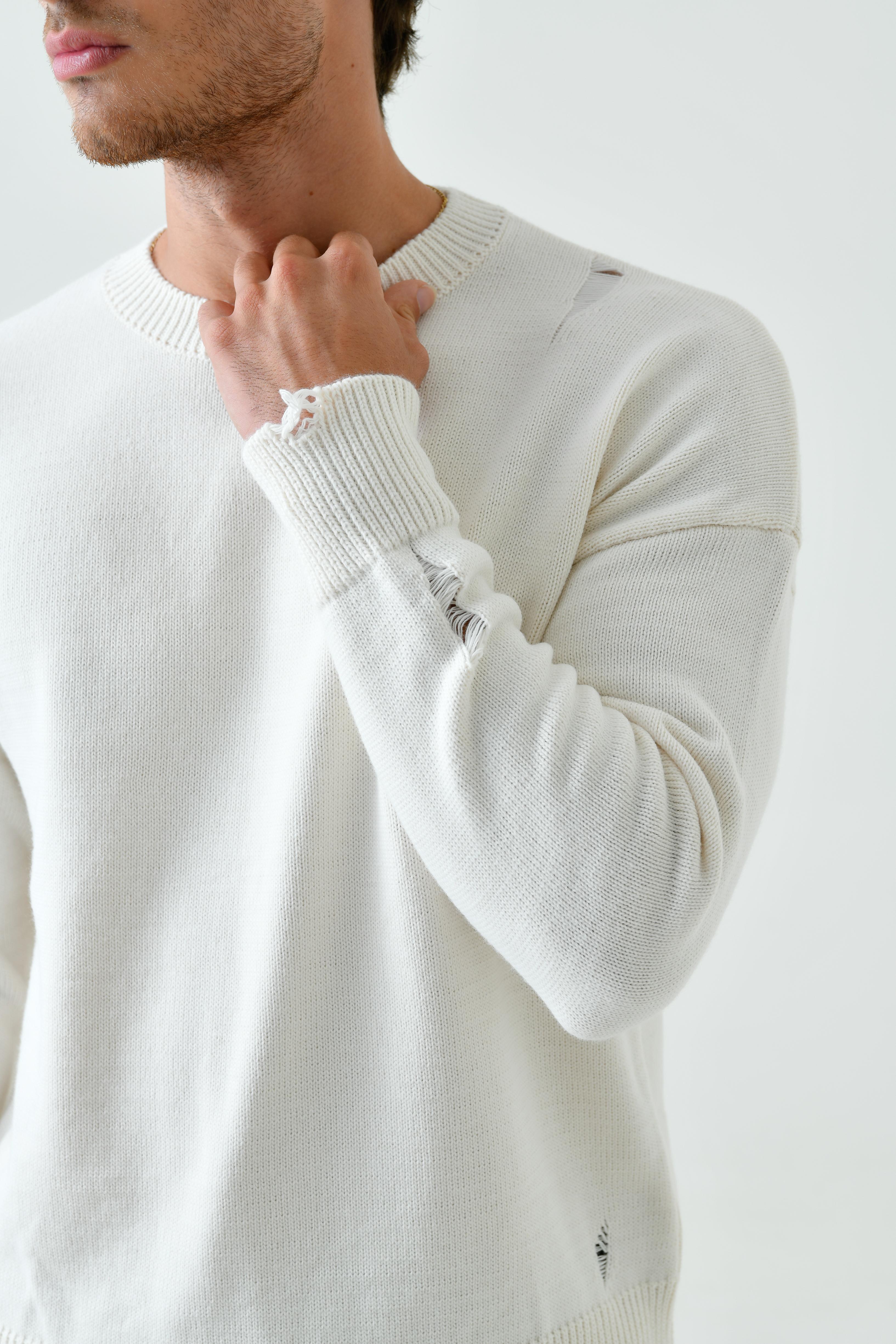 Distressed Basic Sweat Knitwear