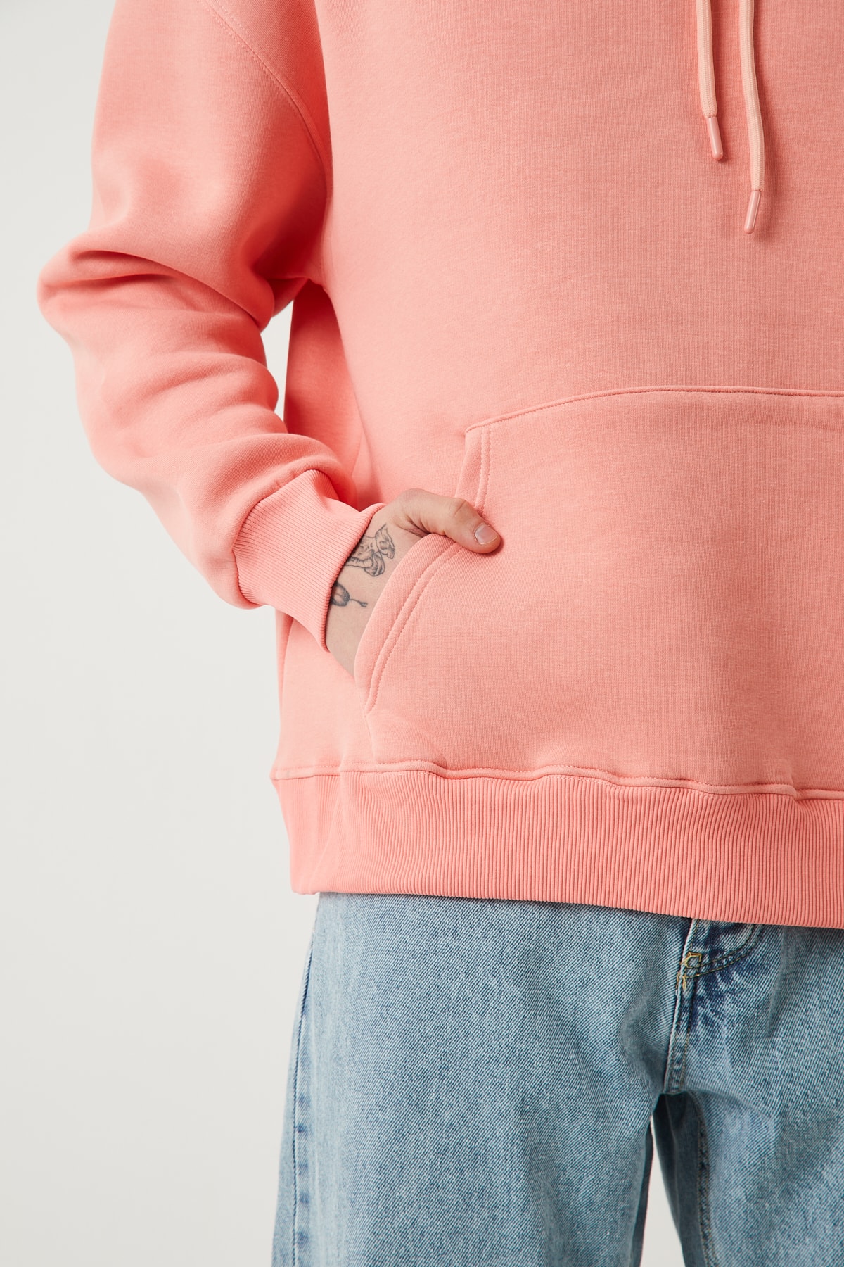 ŞARDONLU OVERSIZE HOODIE - TOZ PEMBE
