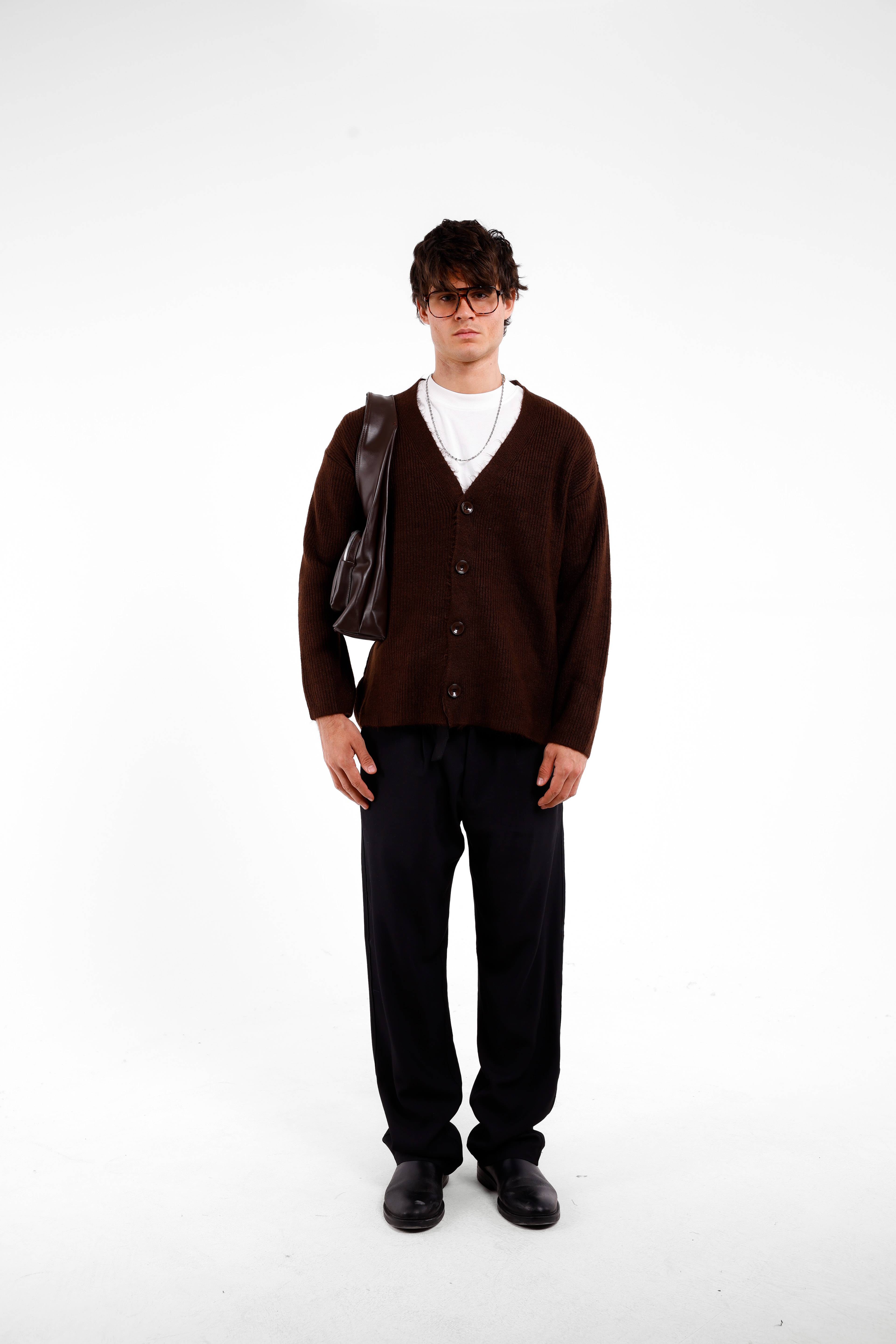 OVERSIZE TÜYLÜ TRİKO HIRKA - Brown