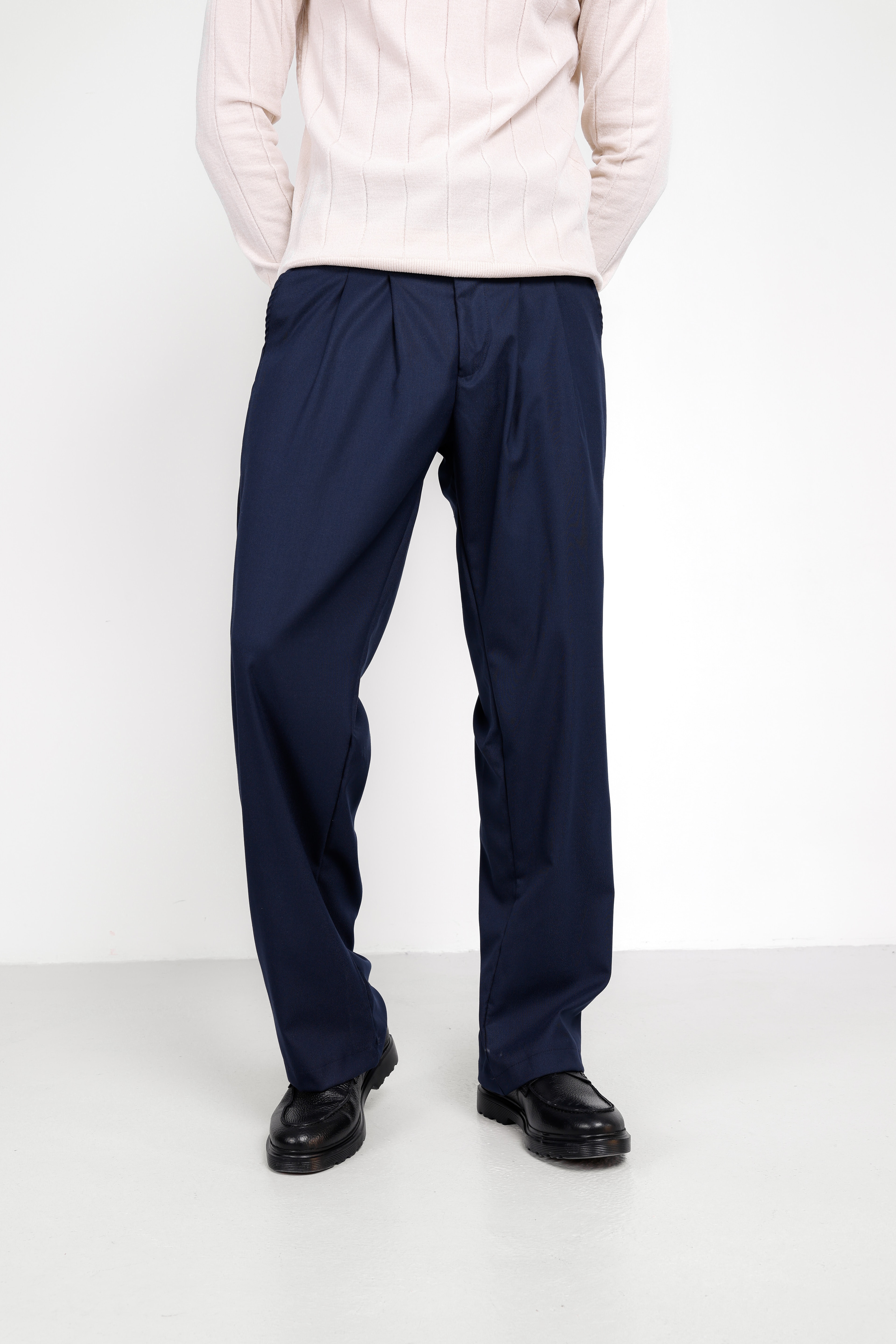 ÇİFT PİLELİ BAGGY PANTOLON - Navy Blue