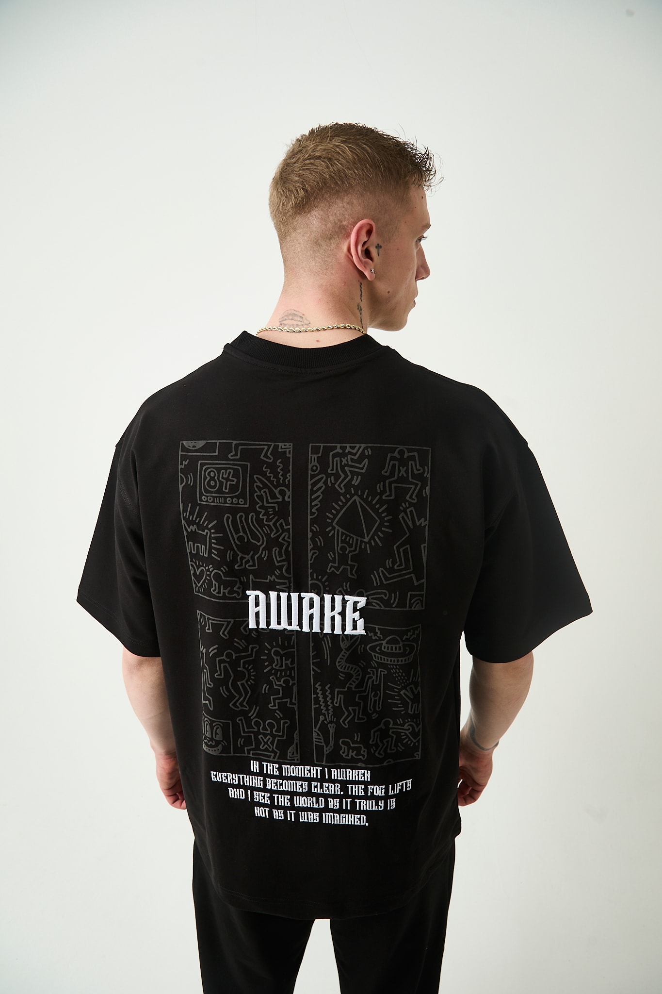 AWAKE OVERSIZE T-SHIRT - SIYAH