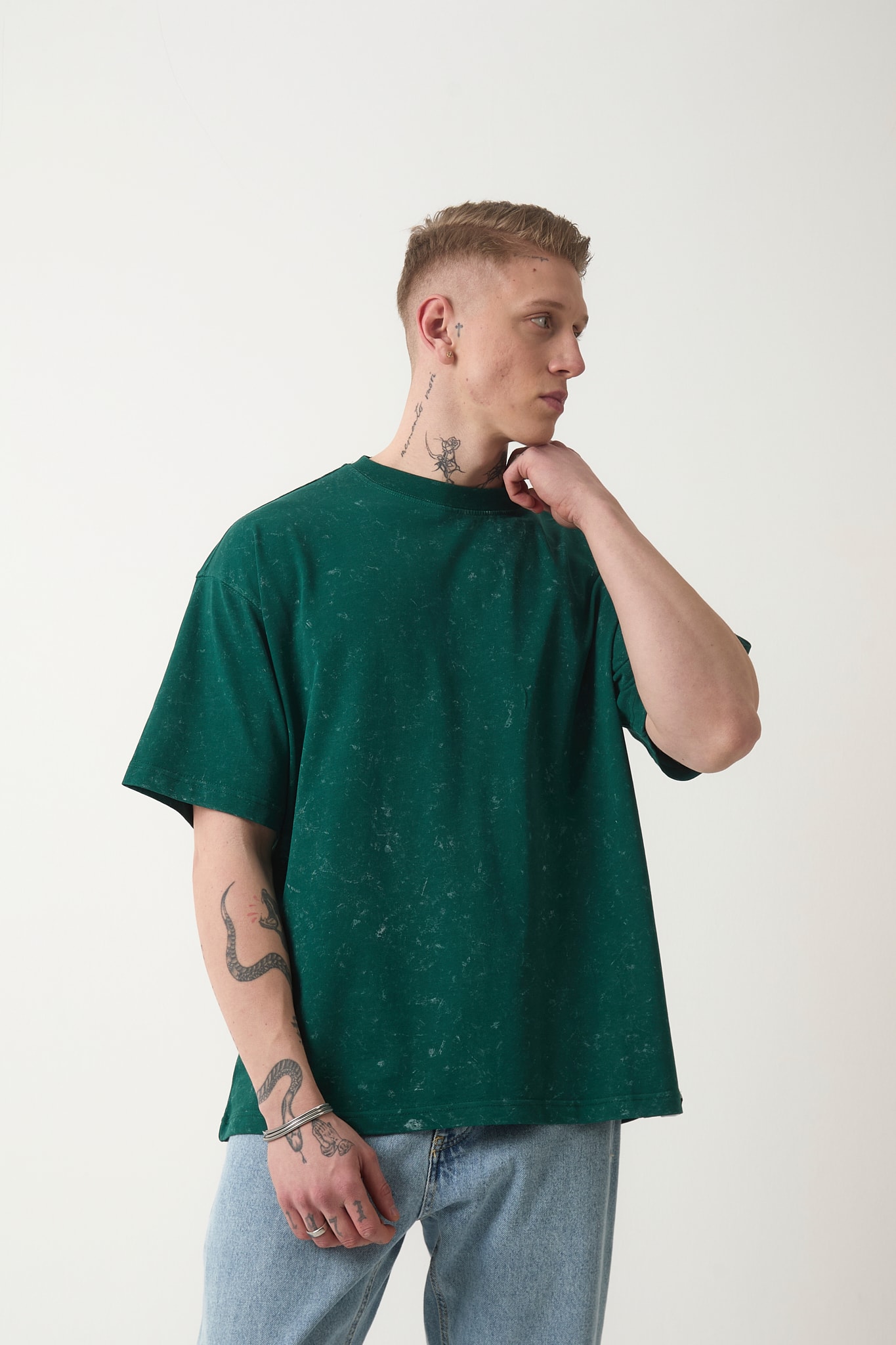 PREMIUM YIKAMALI BASIC T-SHIRT - Oil Green