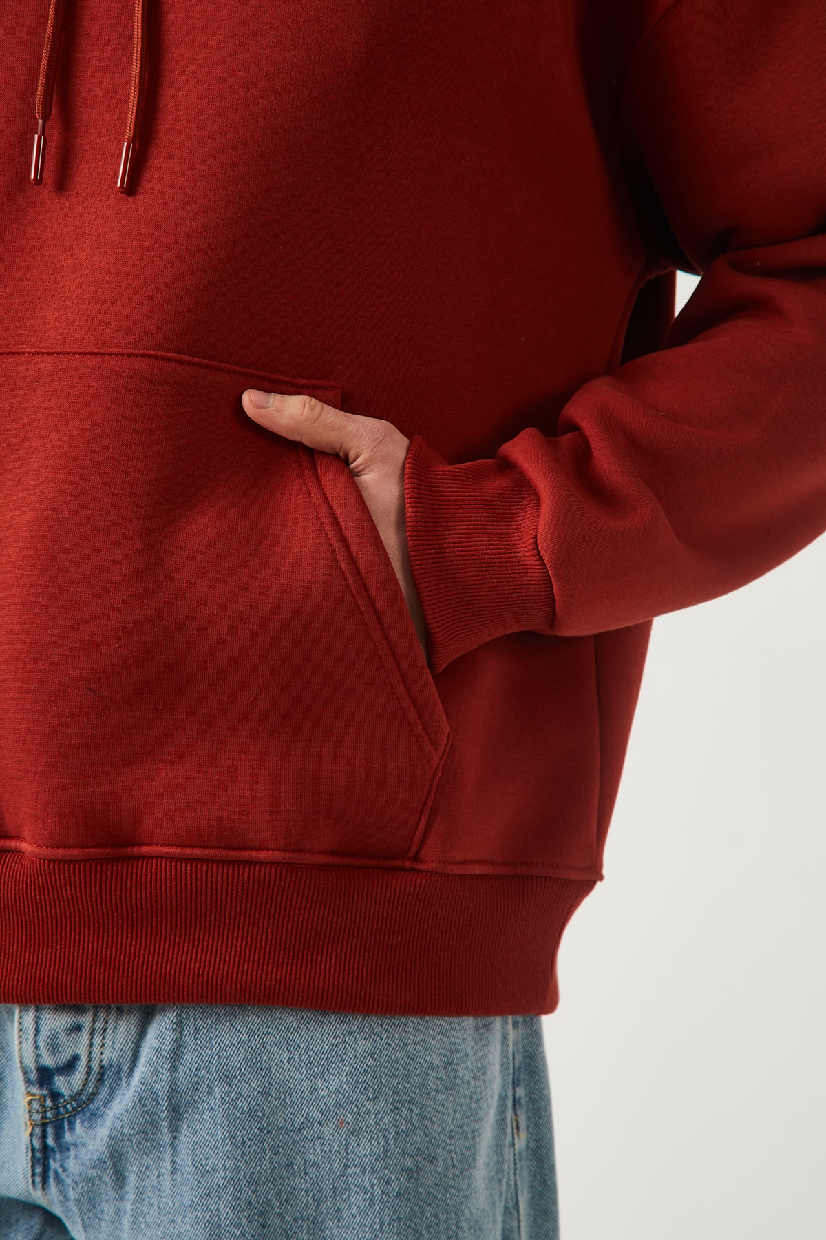 ŞARDONLU OVERSIZE HOODIE - KIREMIT